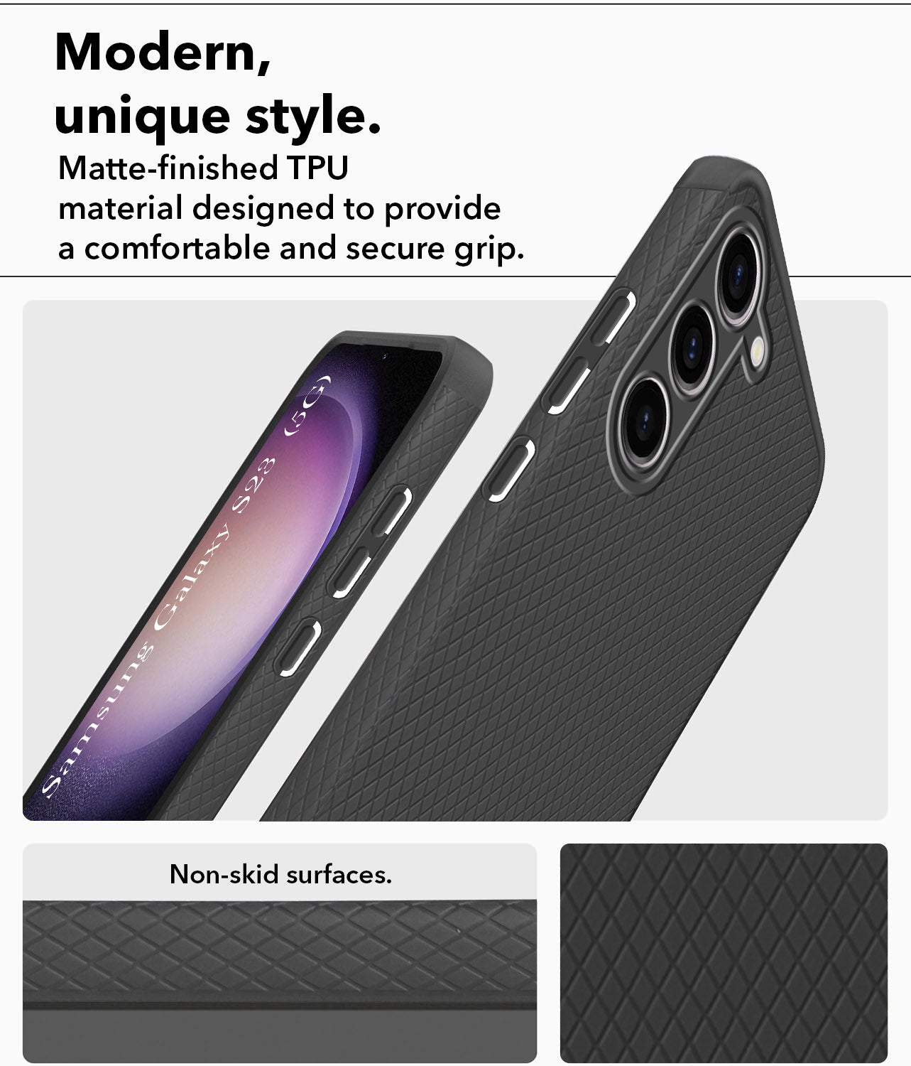 For Samsung Galaxy S23 5G Back Cover Case (Liquid Silicone | Side Grip | Camera Protection)
