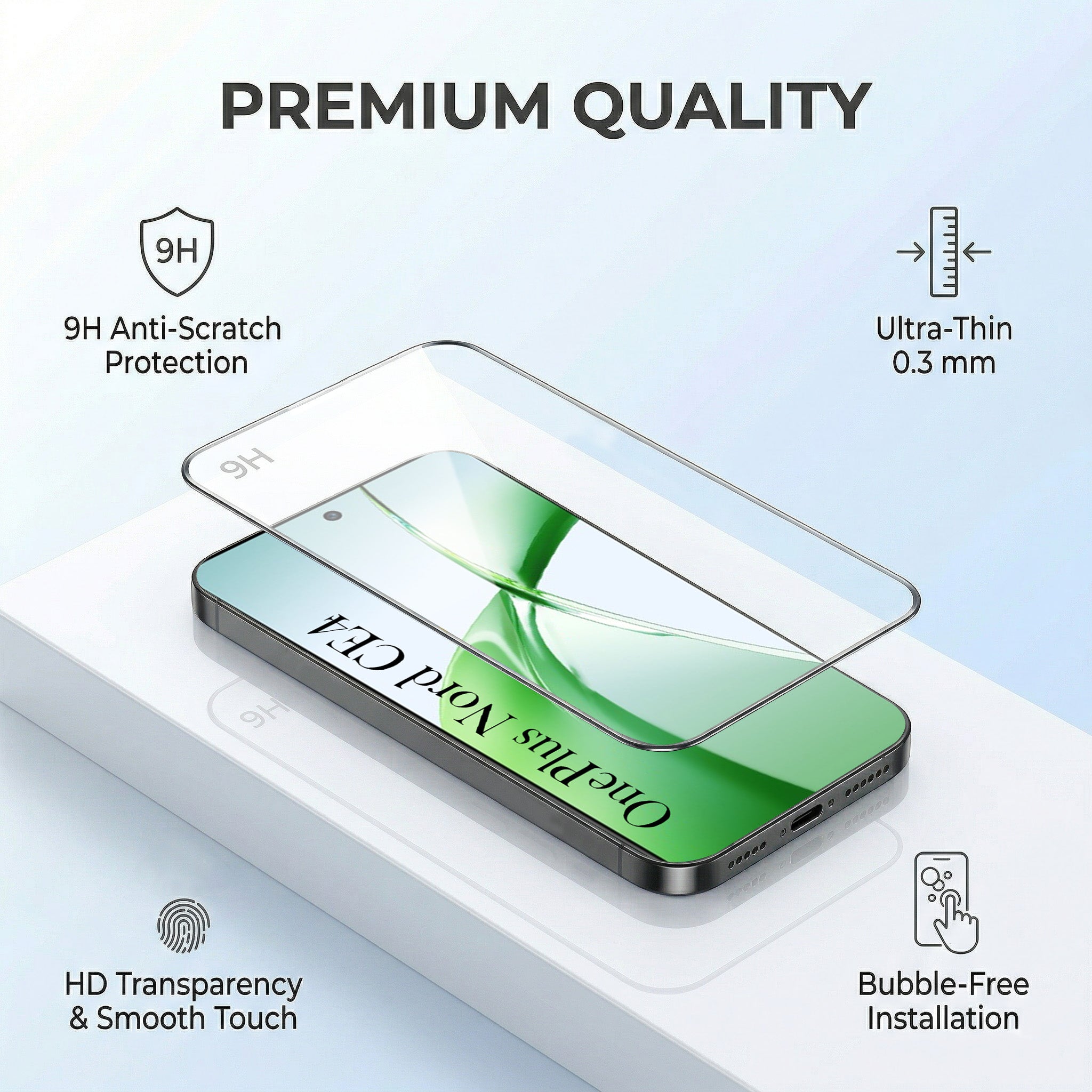 For Oneplus Nord CE 4 Combo with Back Cover and 9H Tempered Glass (Liquid Silicone | Camera Protection | Oleophobic Coating Screen Glass)