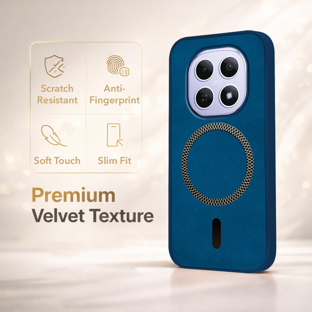 For Xiaomi Redmi Note 15 5G | Redmi Note 15 SE 5G Back Cover Case Leather Finish (MagSafe Compatible Wireless Charging | Soft Touch | Camera Bump Protection)
