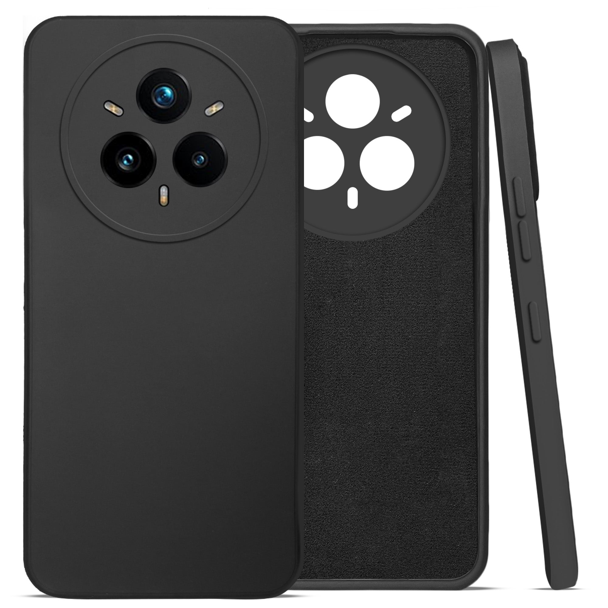 For Realme 14 Pro Plus 5G Back Cover Case (Matte Finish Silicone with Inside Fiber cloth)