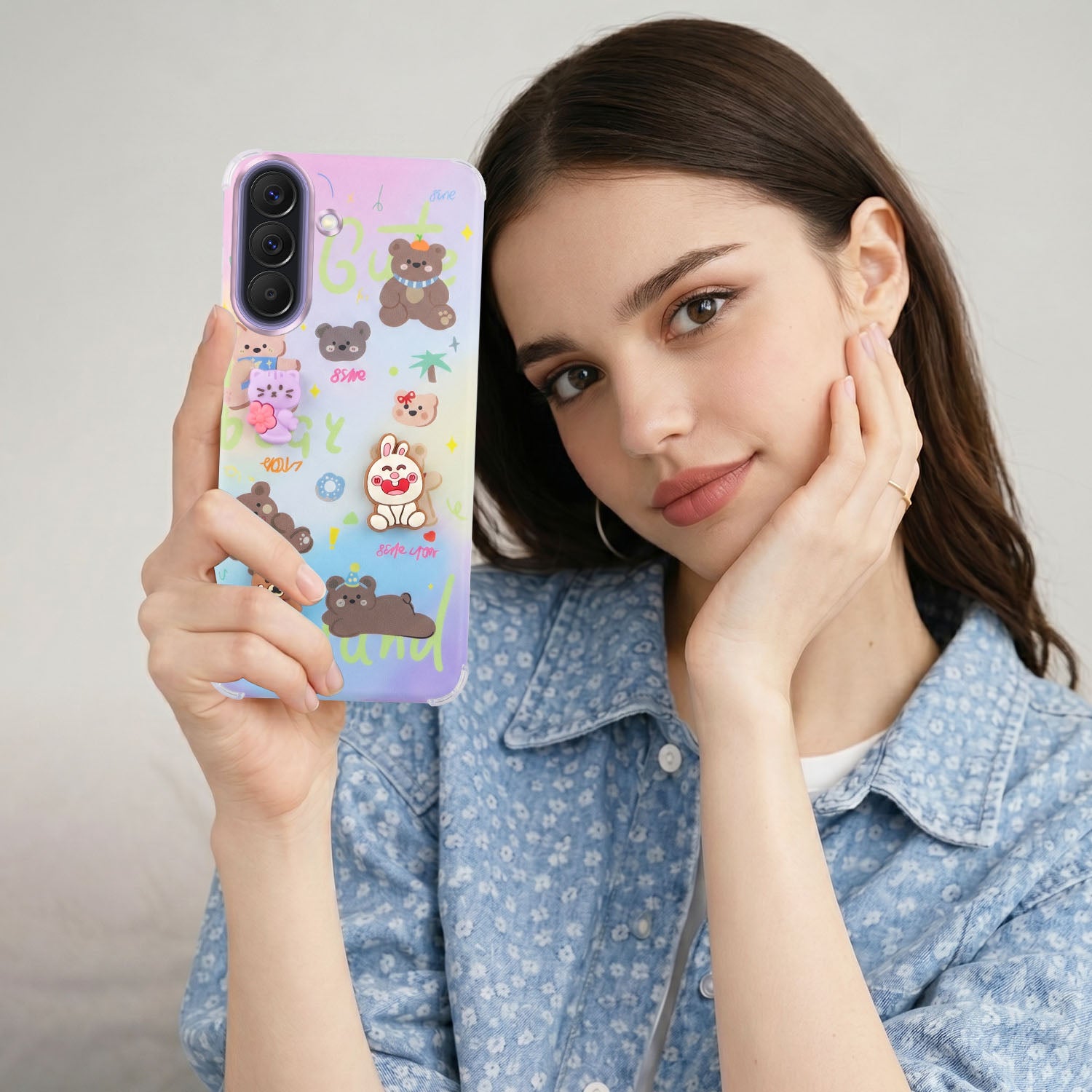For Samsung Galaxy A57 5G Back Cover Case (3D Cute Cartoons | Hard Back Side Soft | Matte Premium Finish | HD Printing)