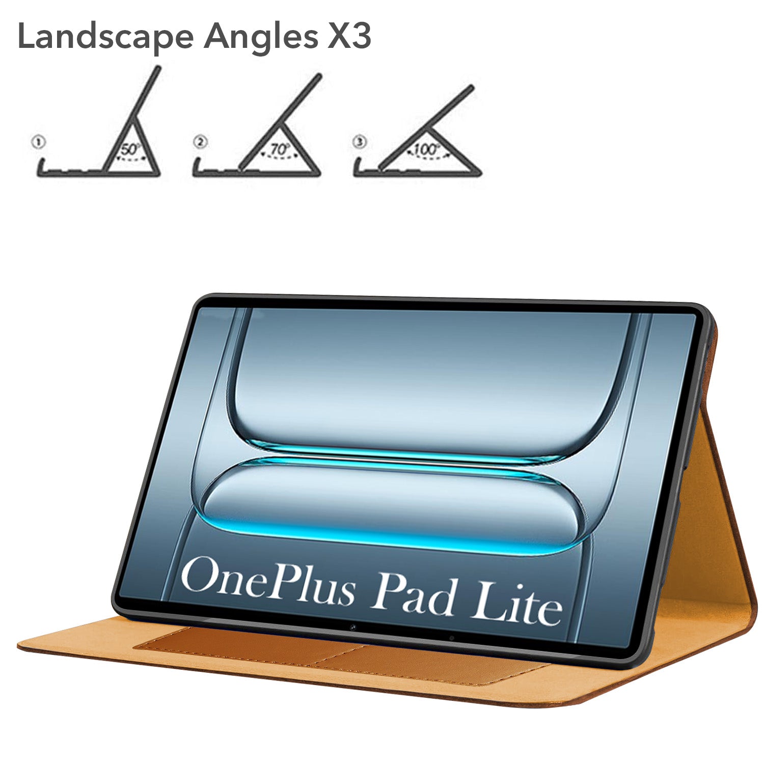For OnePlus Pad Lite 11 Inch OPD2480 Flip Cover Folio Cover (PU Leather | Multi-Angle Smart Stand | Card Storage Slots | Silicone Back Pouch)