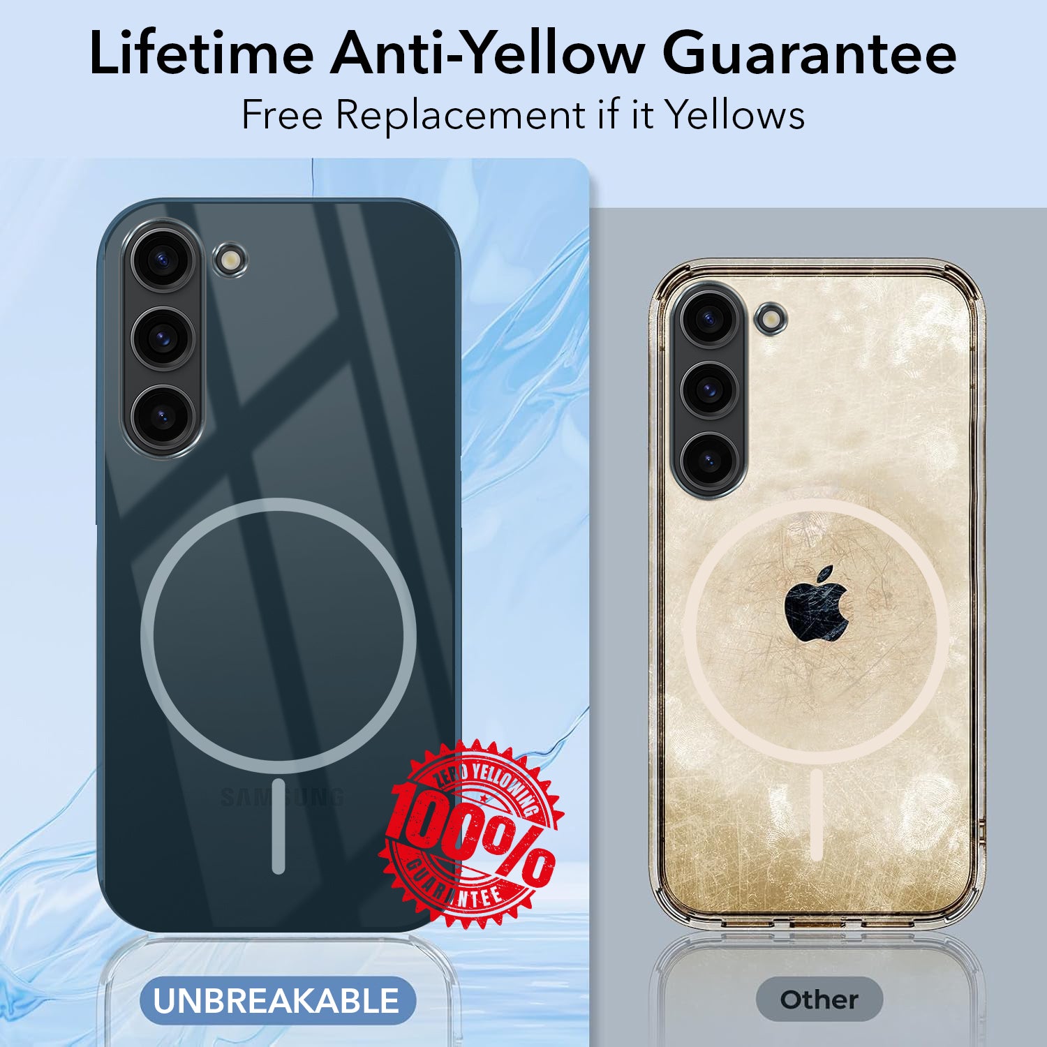 For Samsung Galaxy S23 5G Back Cover Case (Crystal Clear Case | MagSafe Wireless Charging Support | Hard Anti Yellow | Camera Protection Bump)
