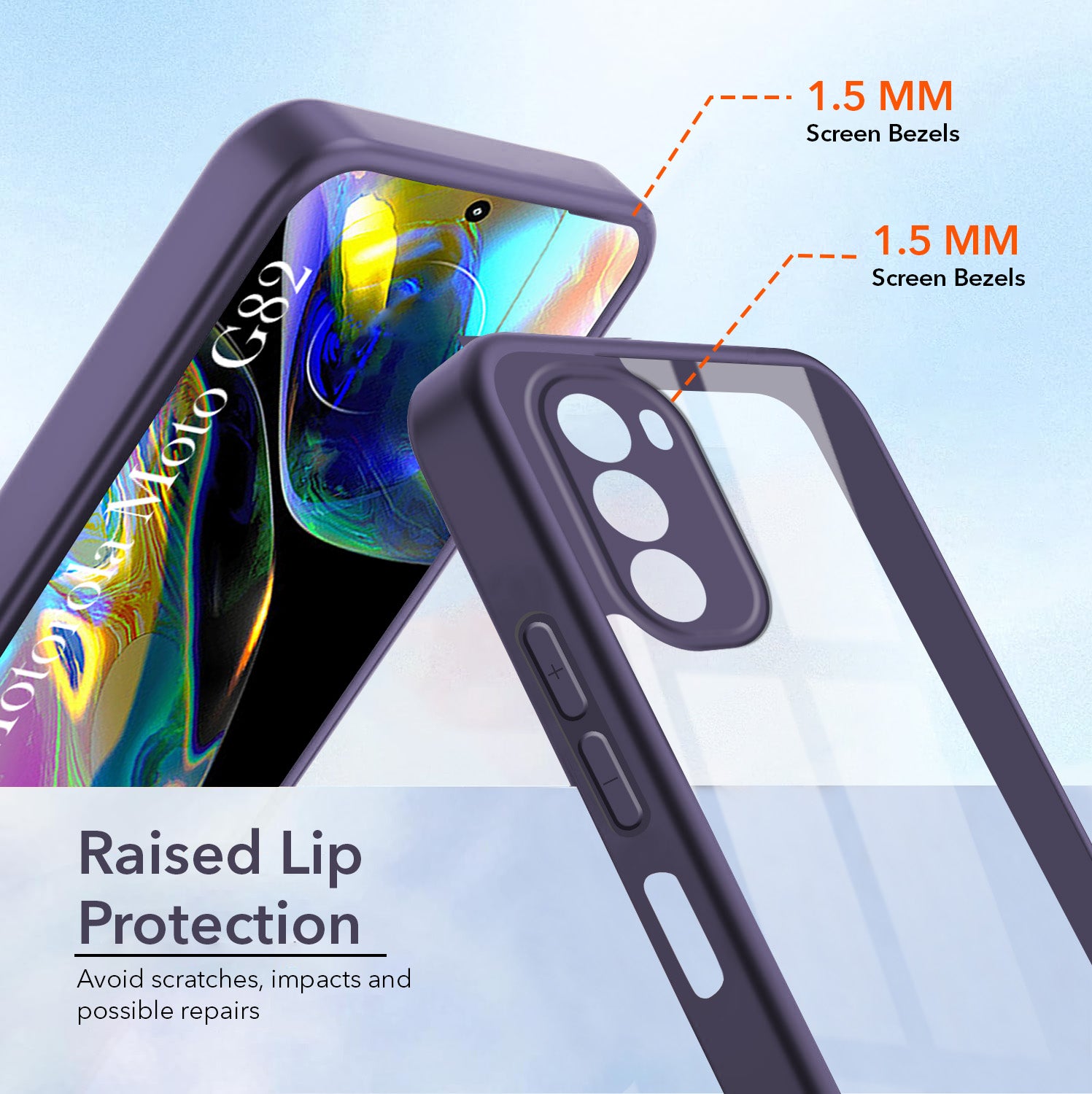 For Motorola Moto G82 5G Back Cover Case Ultra-Hybrid (Lifetime Anti Yellow | Anti Scratch | Crystal Clear Shockproof)