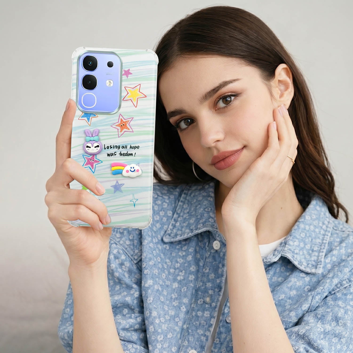 For Vivo iQOO Z10x Back Cover Case (3D Cute Cartoons | Hard Back Side Soft | Matte Premium Finish | HD Printing)