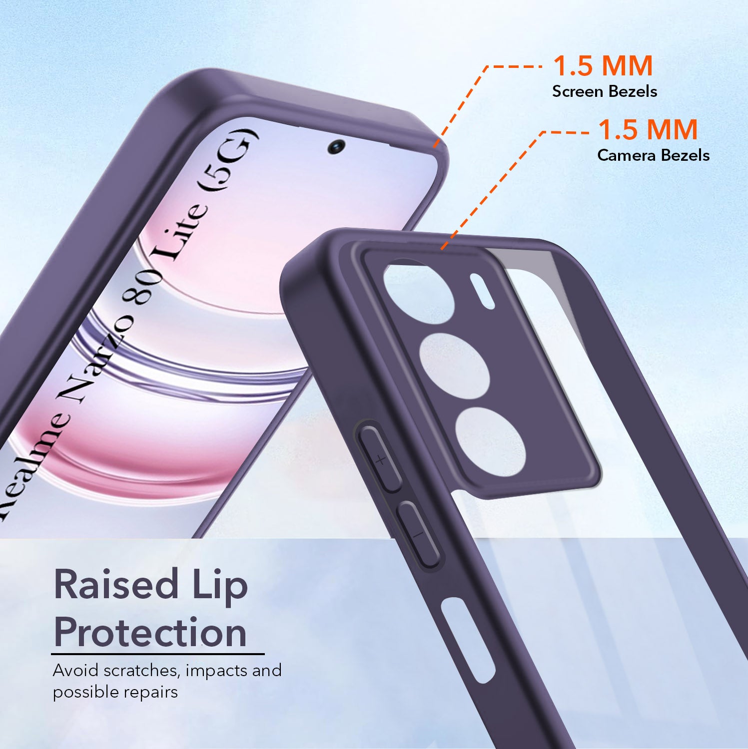 For Realme Narzo 80 Lite 5G Back Cover Case Ultra-Hybrid (Lifetime Anti Yellow | Anti Scratch | Crystal Clear Shockproof)