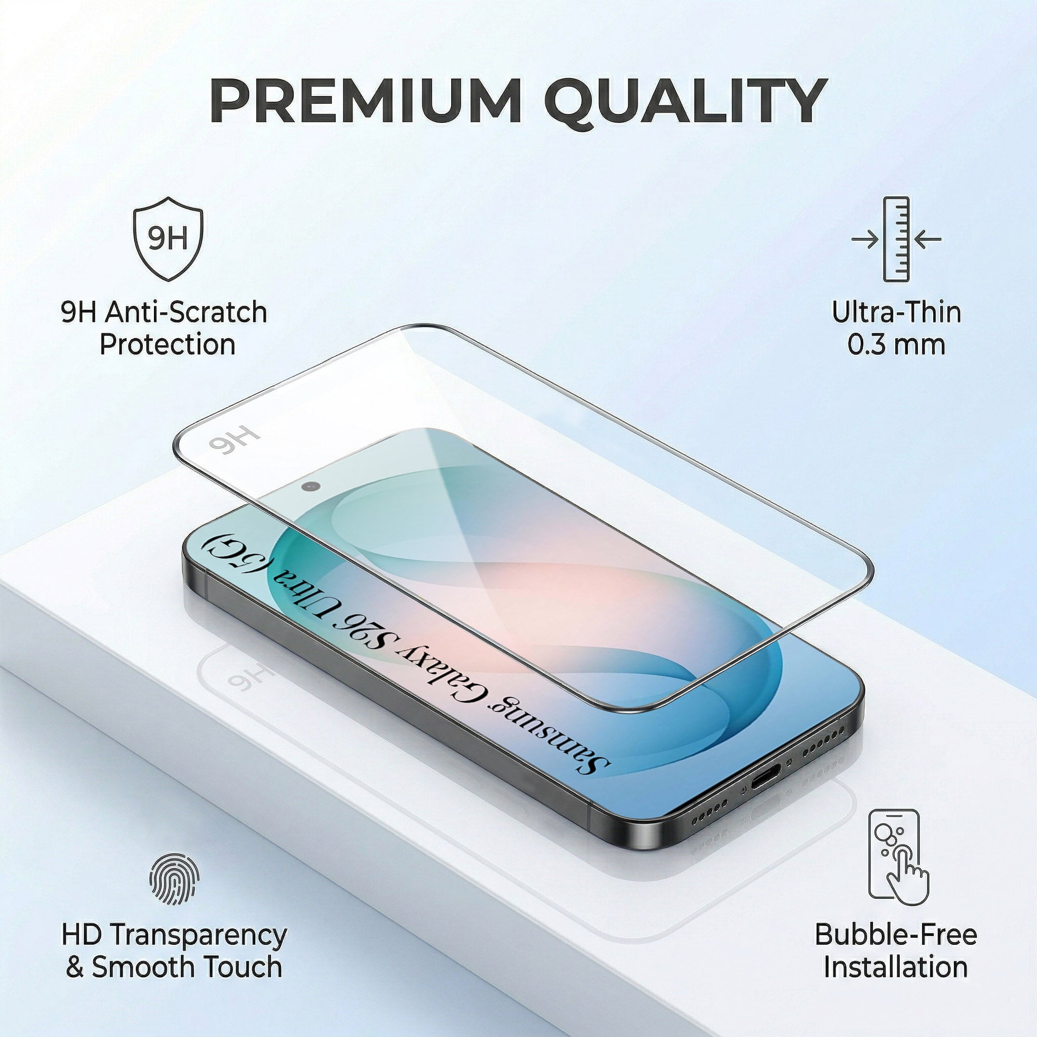 For Samsung Galaxy S26 Ultra Combo with Back Cover and 9H Tempered Glass (Textured Grip Design | Micro-Fiber Cloth Inside | Oleophobic Coating Screen Glass)