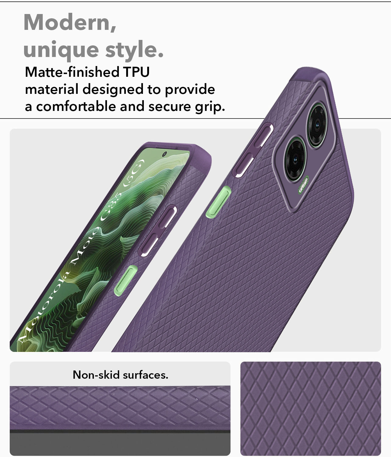 For Motorola Moto G35 5G Back Cover Case (Liquid Silicone | Side Grip | Camera Protection)