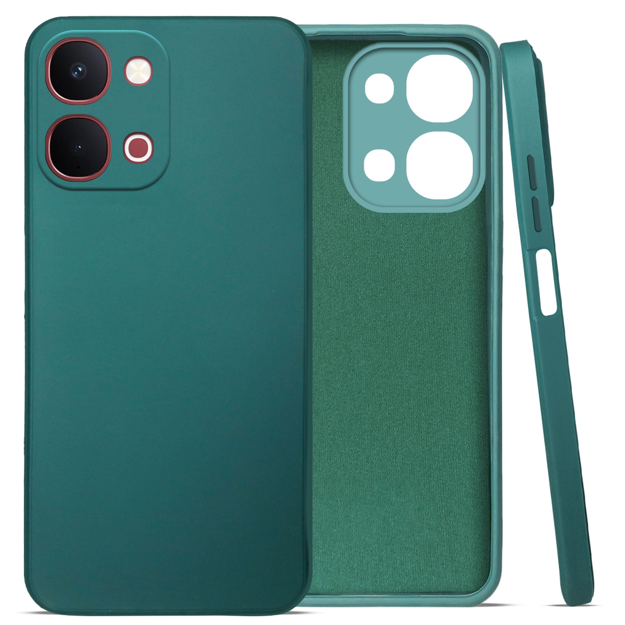 For Vivo Y31T 5G Back Cover Case (Matte Finish Silicone with Inside Fiber cloth)