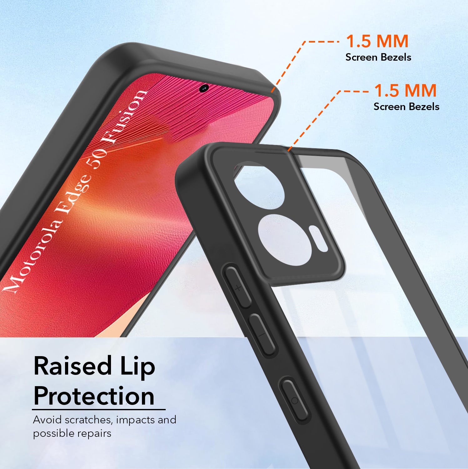 For Motorola Moto Edge 50 Fusion Back Cover Case (Lifetime Anti Yellow | Anti Scratch | Crystal Clear Shockproof)