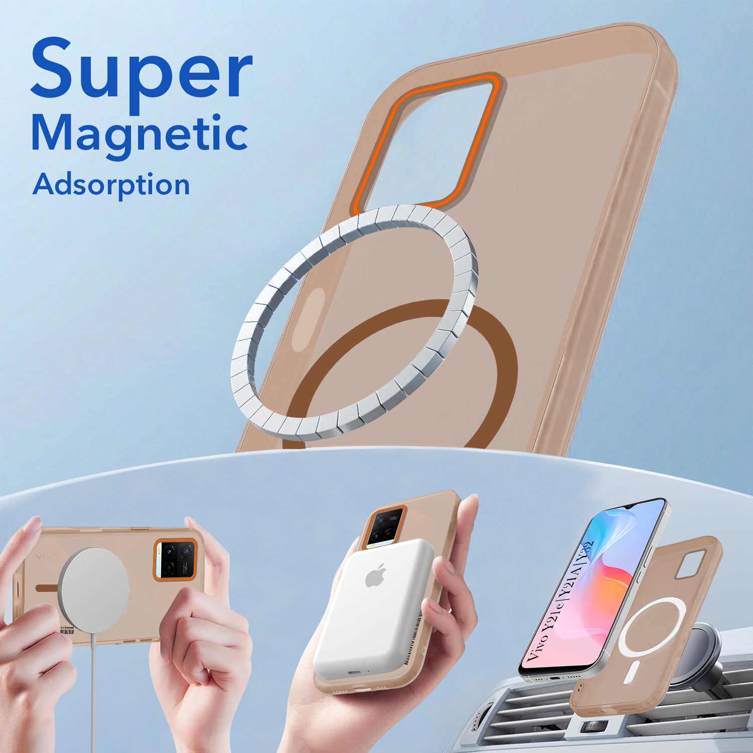 For Vivo Y21e | Vivo Y21A | Vivo Y32 Back Cover Case (Soft Touch | Camera Bump Protection | MagSafe Compatible | Matte Finish)