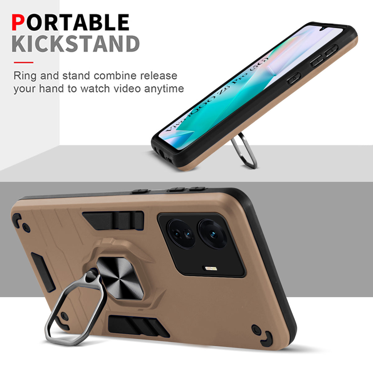 For Vivo iQOO Z6 Pro Back Cover Case (Shockproof Polycarbonate Dual Layer Hybrid Armor)