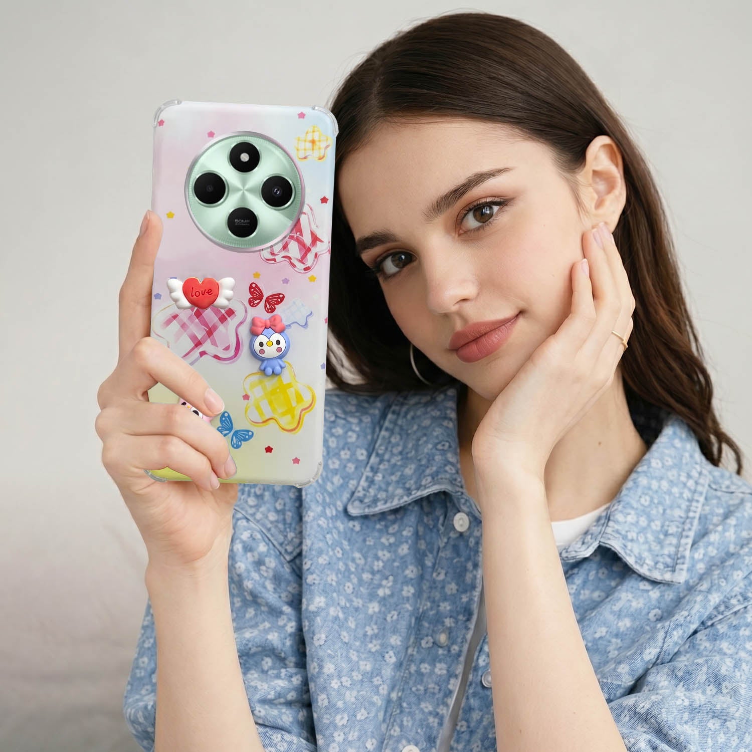 For Poco C75 | Poco M7 Back Cover Case (3D Cute Cartoons | Hard Back Side Soft | Matte Premium Finish | HD Printing)