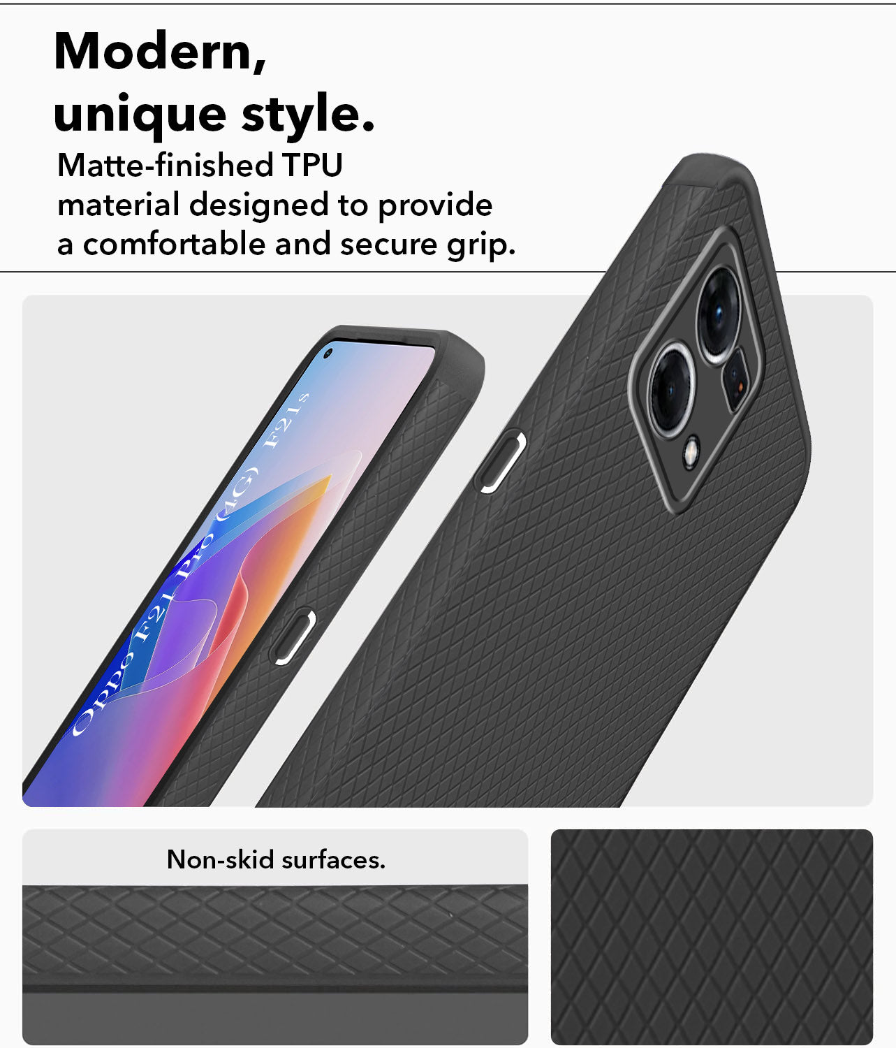 For Oppo F21 Pro 4G | F21s Pro Back Cover Case (Liquid Silicone | Side Grip | Camera Protection)