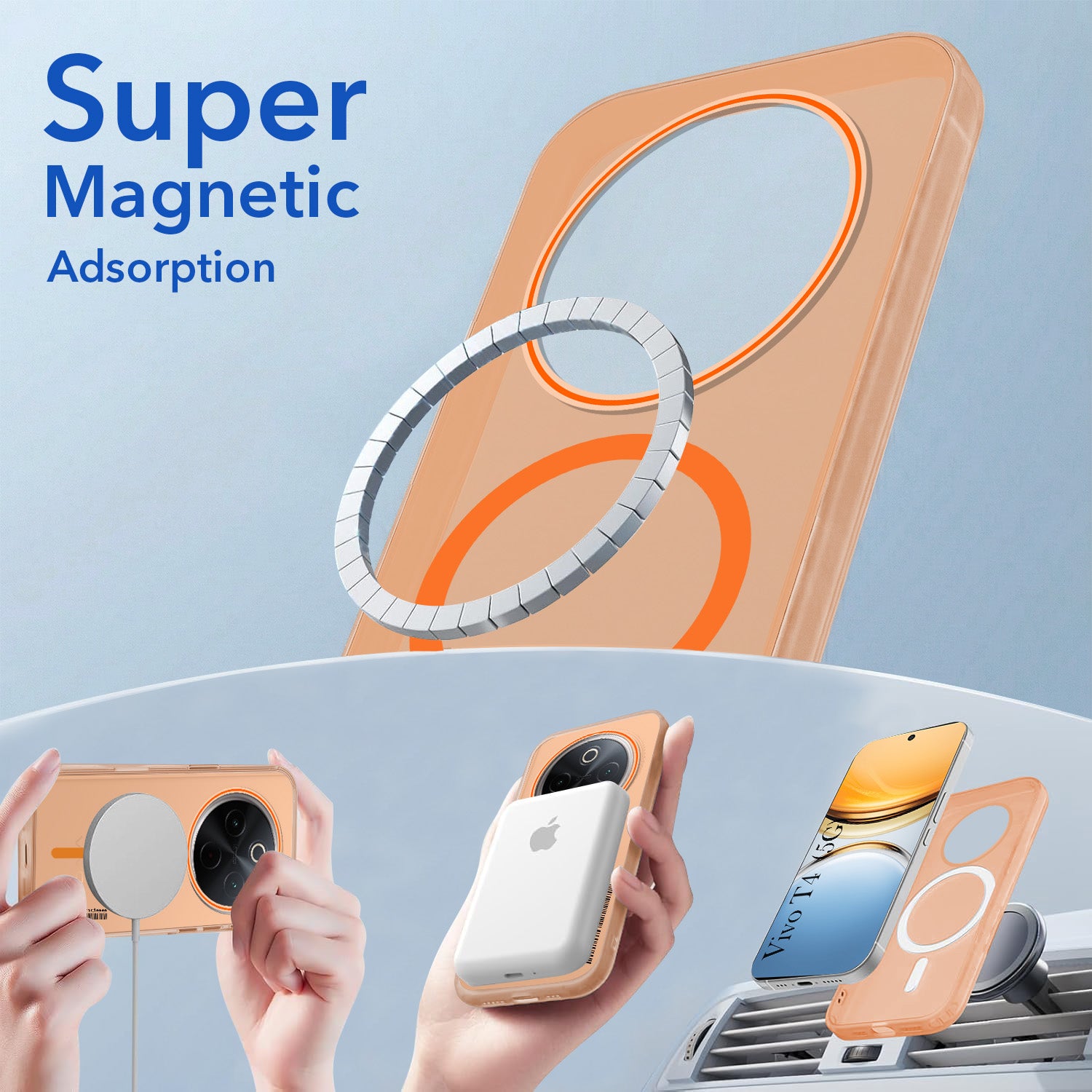 For Vivo T4 Back Cover Case (Soft Touch | Camera Bump Protection | MagSafe Compatible | Matte Finish)