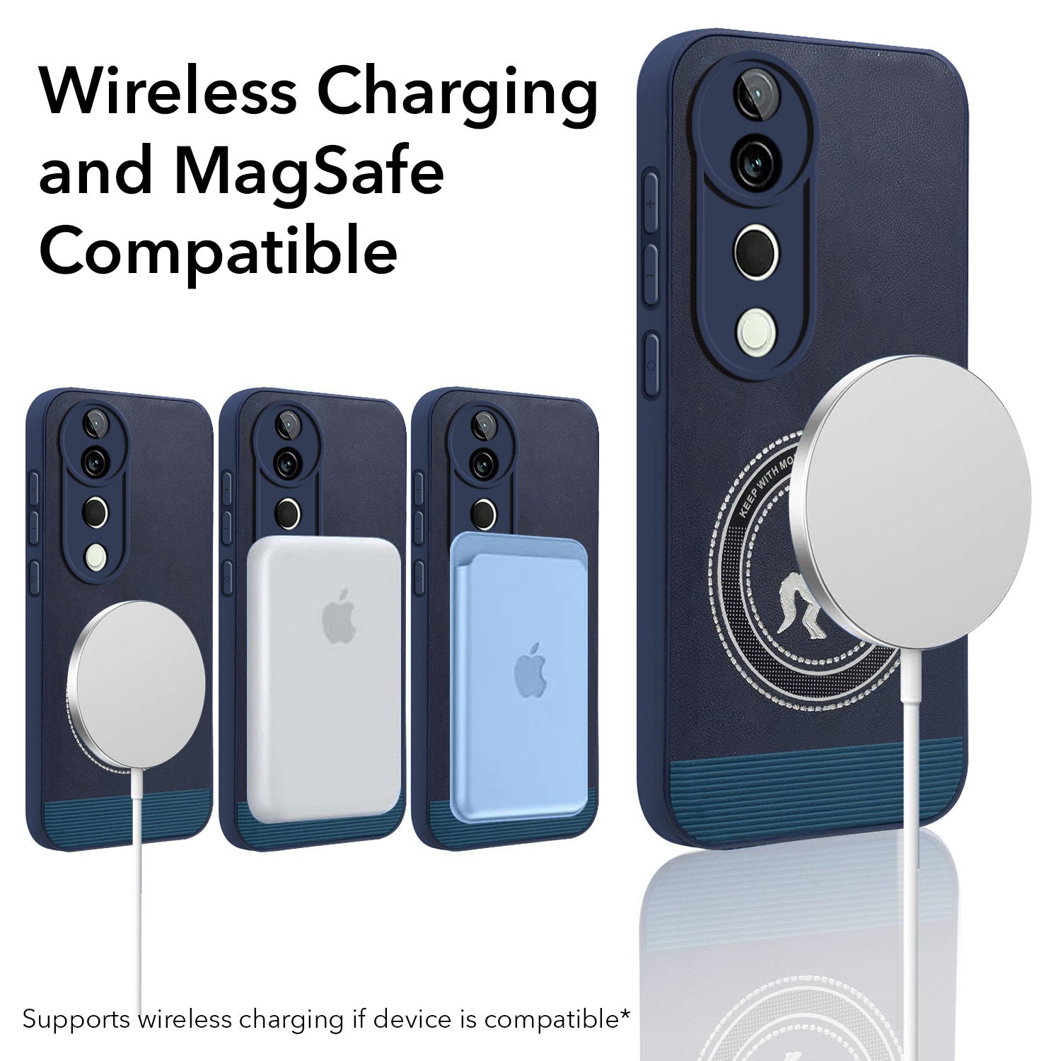 For Vivo T3 Ultra Back Cover Case PU Leather Finish Back Cover Case (Professional Minimalist Texture | MagSafe Compatile | Camera Protection | Sleek Sober Formal)