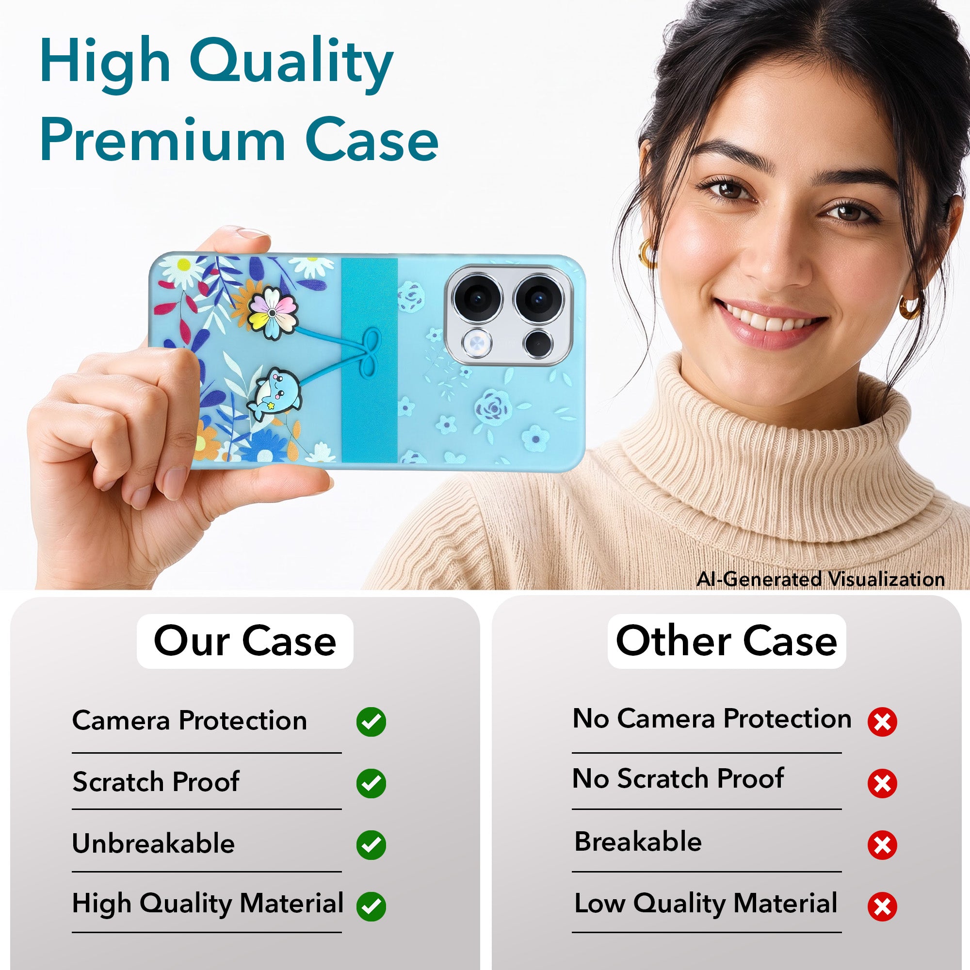 For Oppo Reno13 | Oppo Reno 13 Back Cover Case (3D Cute Cartoons | Hard Back Side Soft | Matte Premium Finish | HD Printing) (Copy) (Copy)