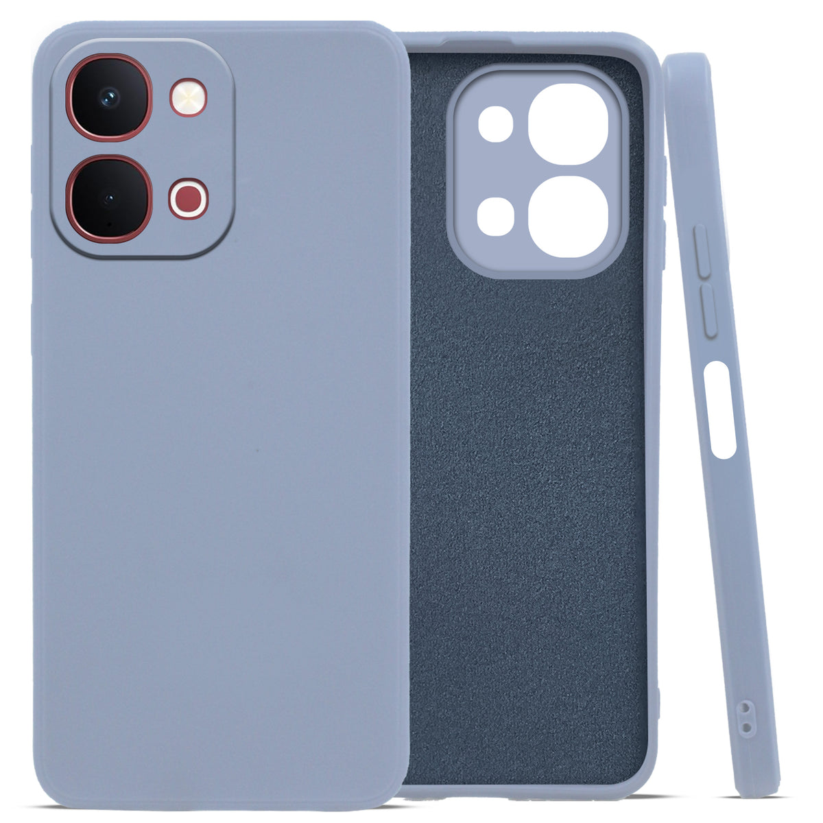 For Vivo Y51 Pro 5G | Vivo T5x Back Cover Case (Matte Finish Silicone with Inside Fiber cloth)