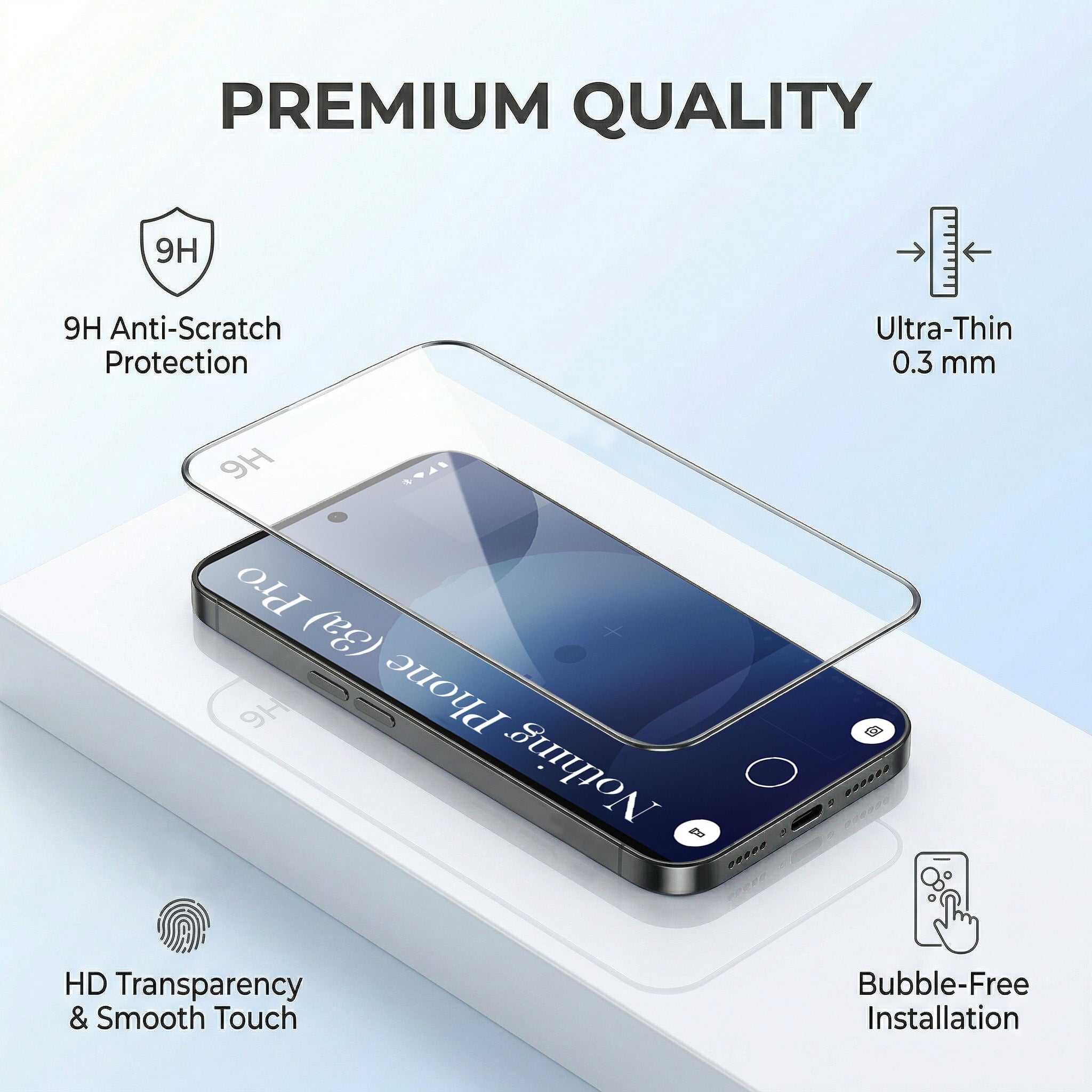 For Nothing Phone 3A Pro 5G Combo with Back Cover and 9H Tempered Glass (Liquid Silicone | Camera Protection | Oleophobic Coating Screen Glass)