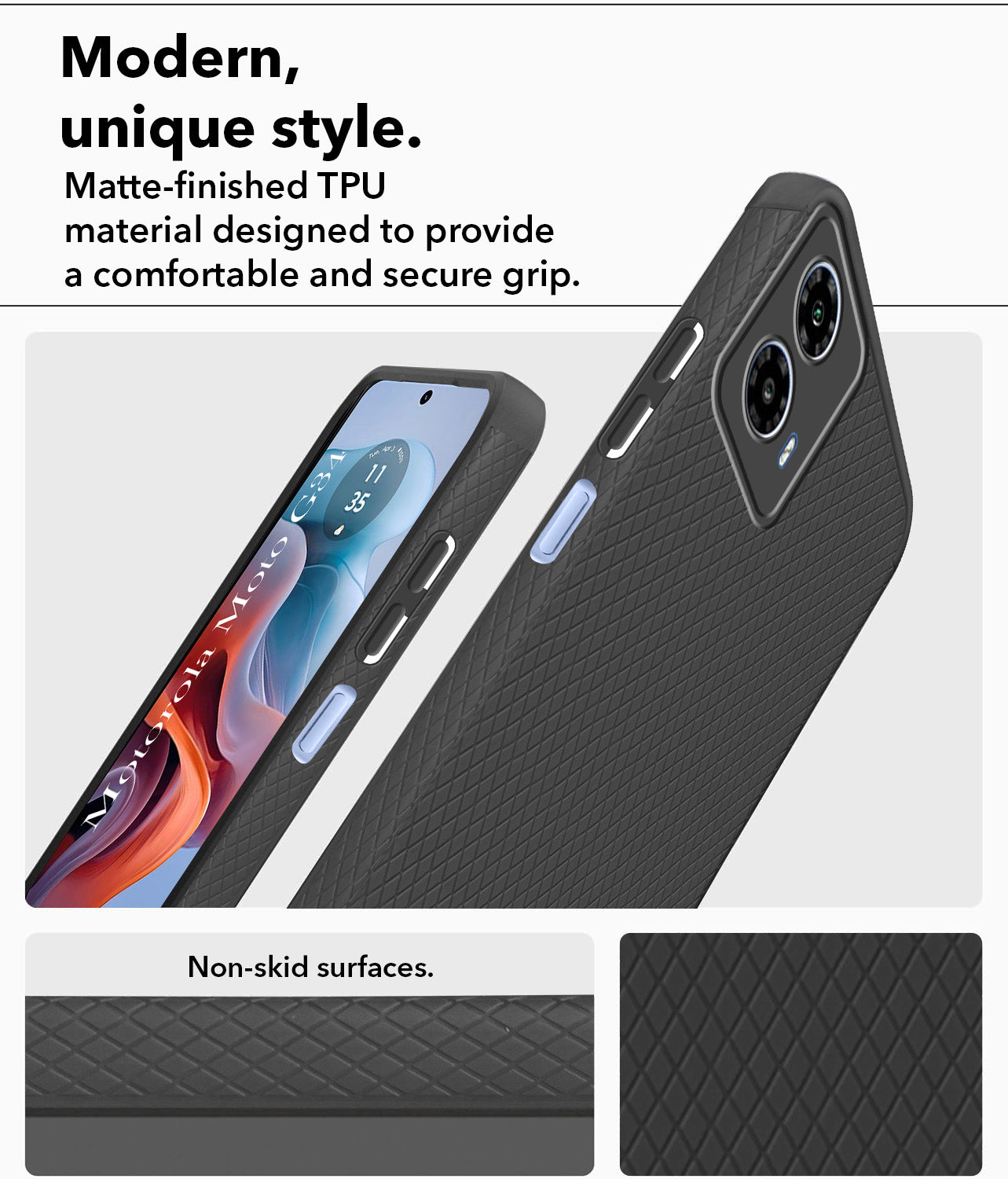For Motorola Moto G34 5G Back Cover Case (Liquid Silicone | Side Grip | Camera Protection)