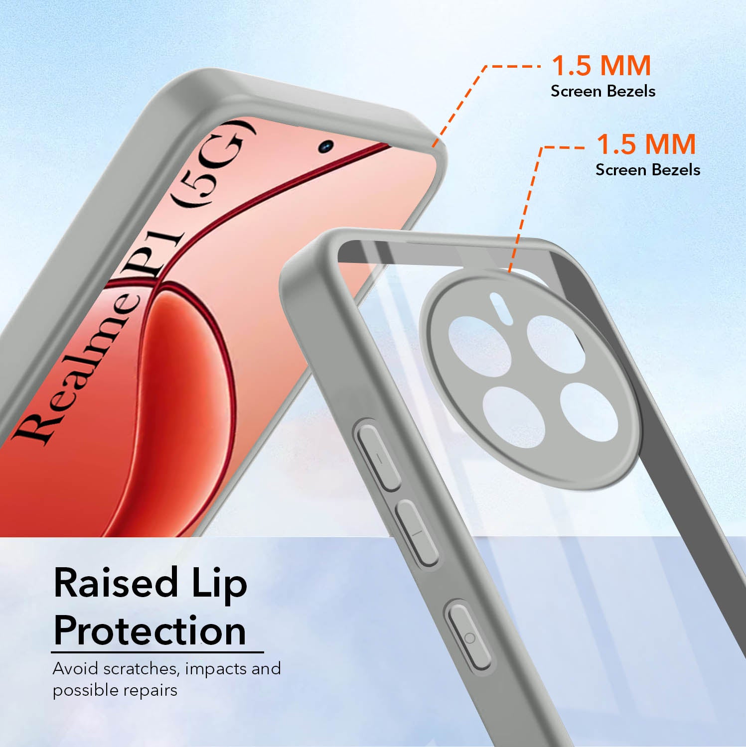 For Realme P1 5G Back Cover Case (Lifetime Anti Yellow | Anti Scratch | Crystal Clear Shockproof)