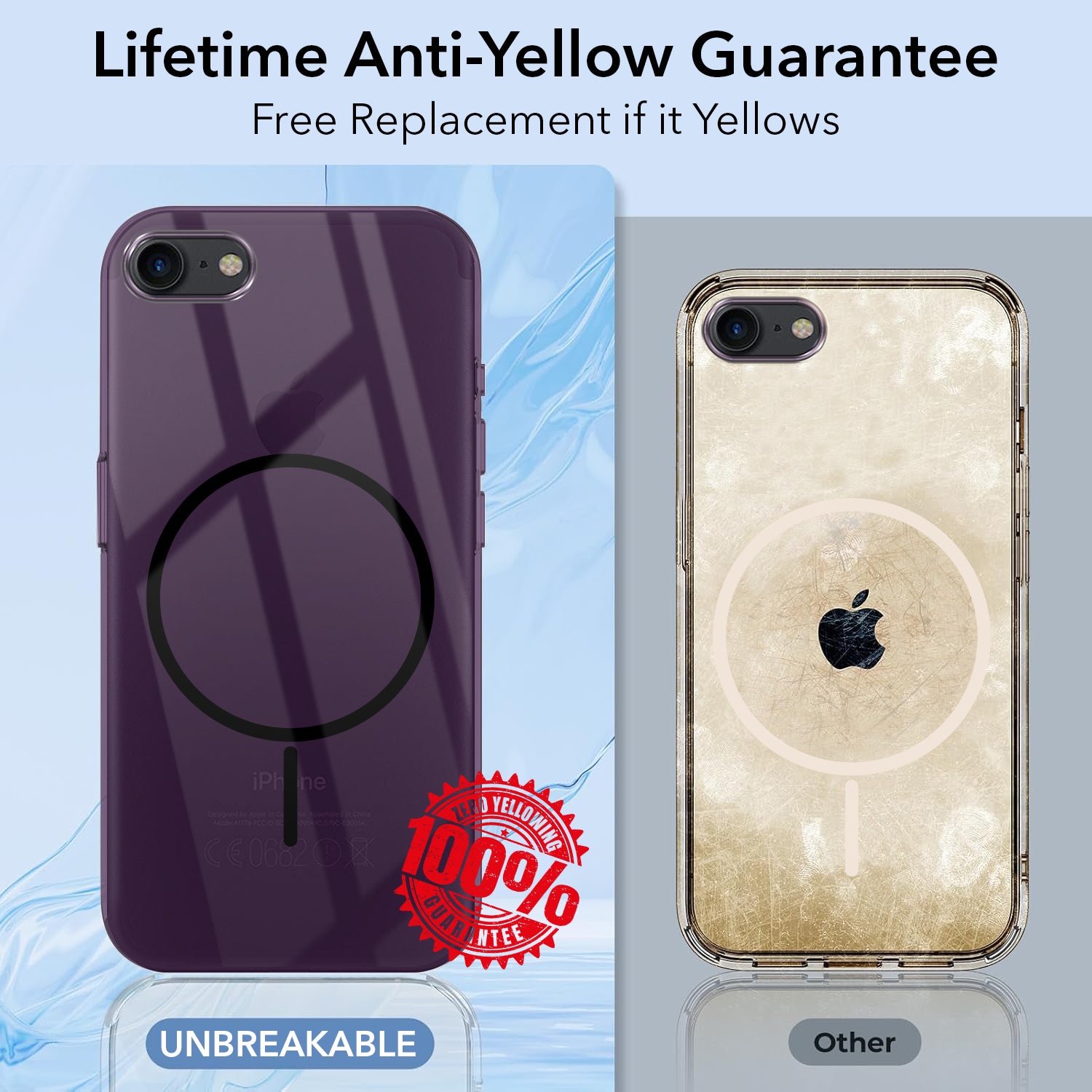 For iPhone SE 2020 | SE 2022 Back Cover Case (Crystal Clear Case | MagSafe Wireless Charging Support | Hard Anti Yellow | Camera Protection Bump)