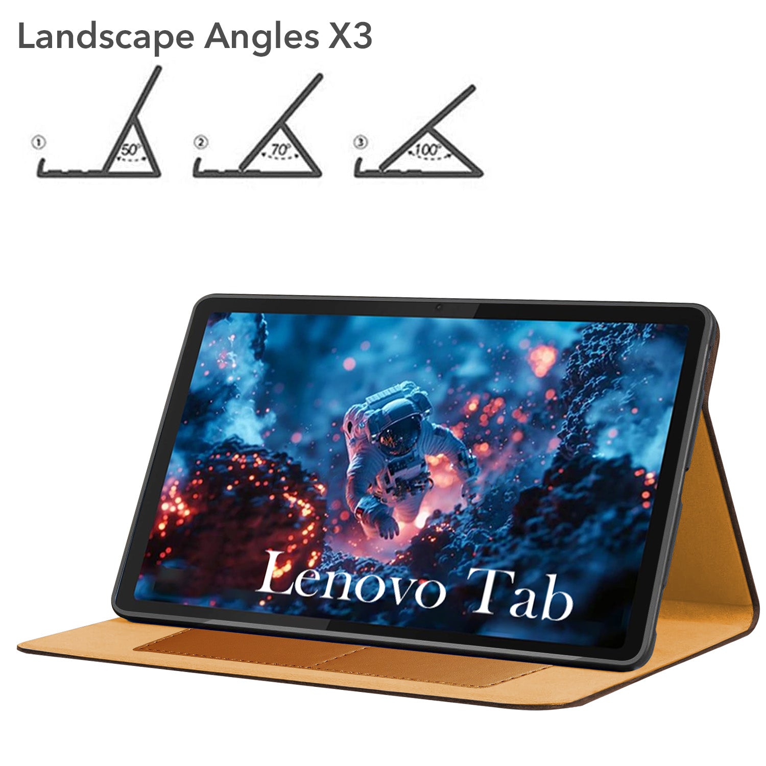 For Lenovo Tab 10.1 Inch (TB311XU) Flip Cover Folio Cover (PU Leather | Multi-Angle Smart Stand | Card Storage Slots | Silicone Back Pouch)