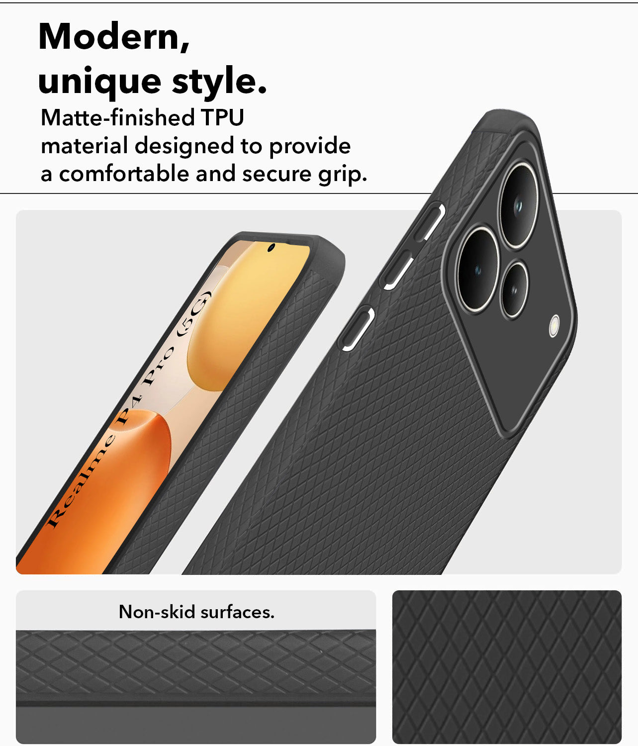 For Realme P4 Pro Back Cover Case Liquid Silicone (Camera Protection | Side Grip Texture | Soft and Flexible)
