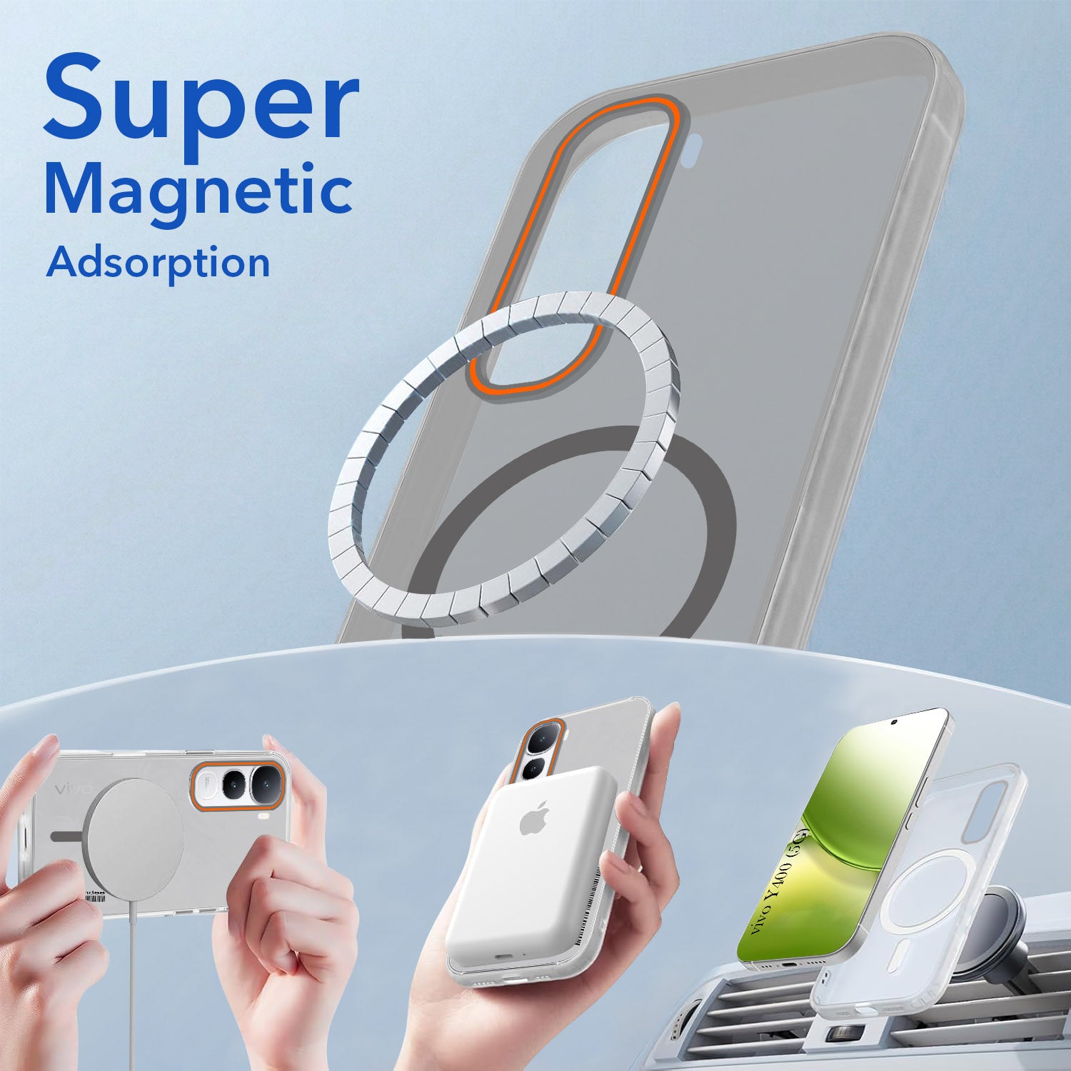 For Vivo Y400 Back Cover Case (Soft Touch | Camera Bump Protection | MagSafe Compatible | Matte Finish)