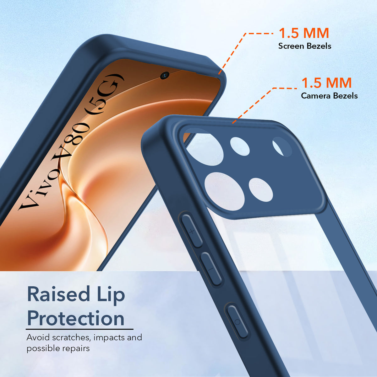 For Vivo V80 5G Back Cover Case Ultra-Hybrid (Lifetime Anti Yellow | Anti Scratch | Crystal Clear Shockproof)
