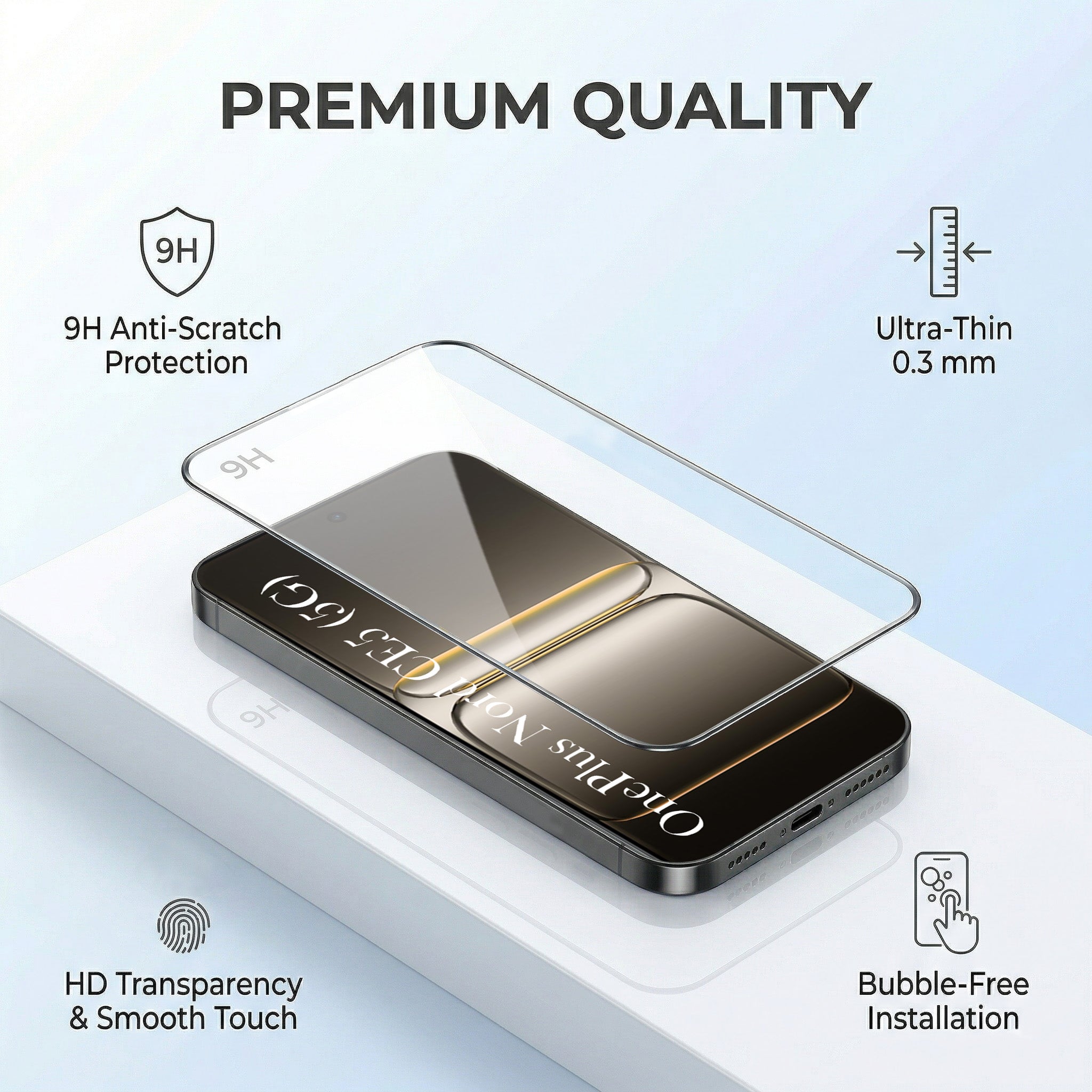 For Oneplus Nord CE 5 Combo with Back Cover and 9H Tempered Glass (Liquid Silicone | Camera Protection | Oleophobic Coating Screen Glass)
