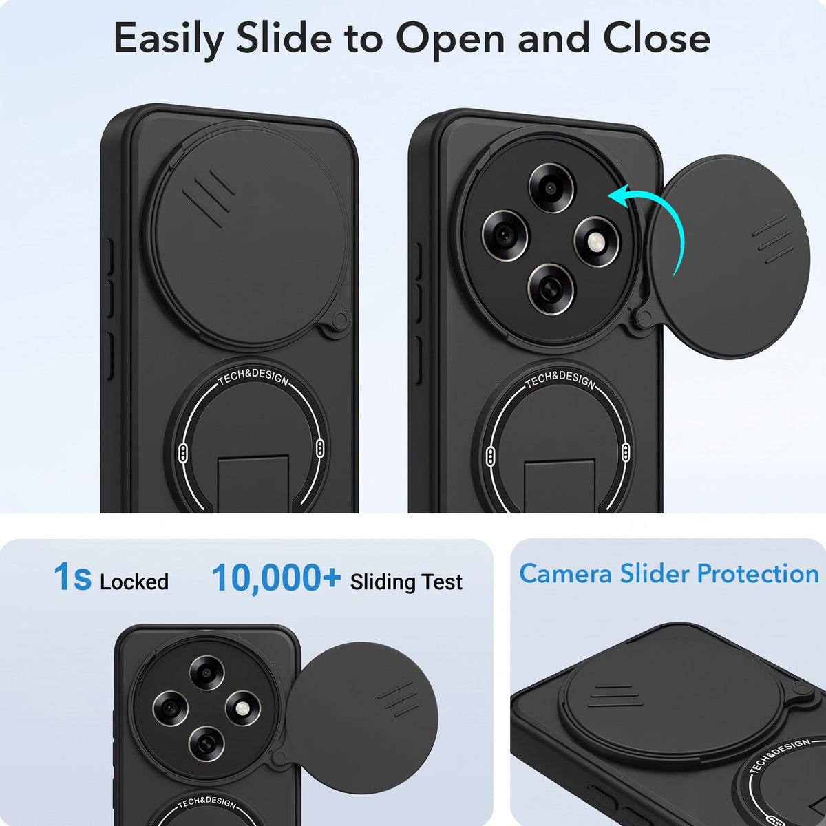 For Oppo F31 Pro Back Case Cover Metallic (Hybrid Armor Kickstand | Sliding Shutter Camera Protection | MagSafe Compatible)