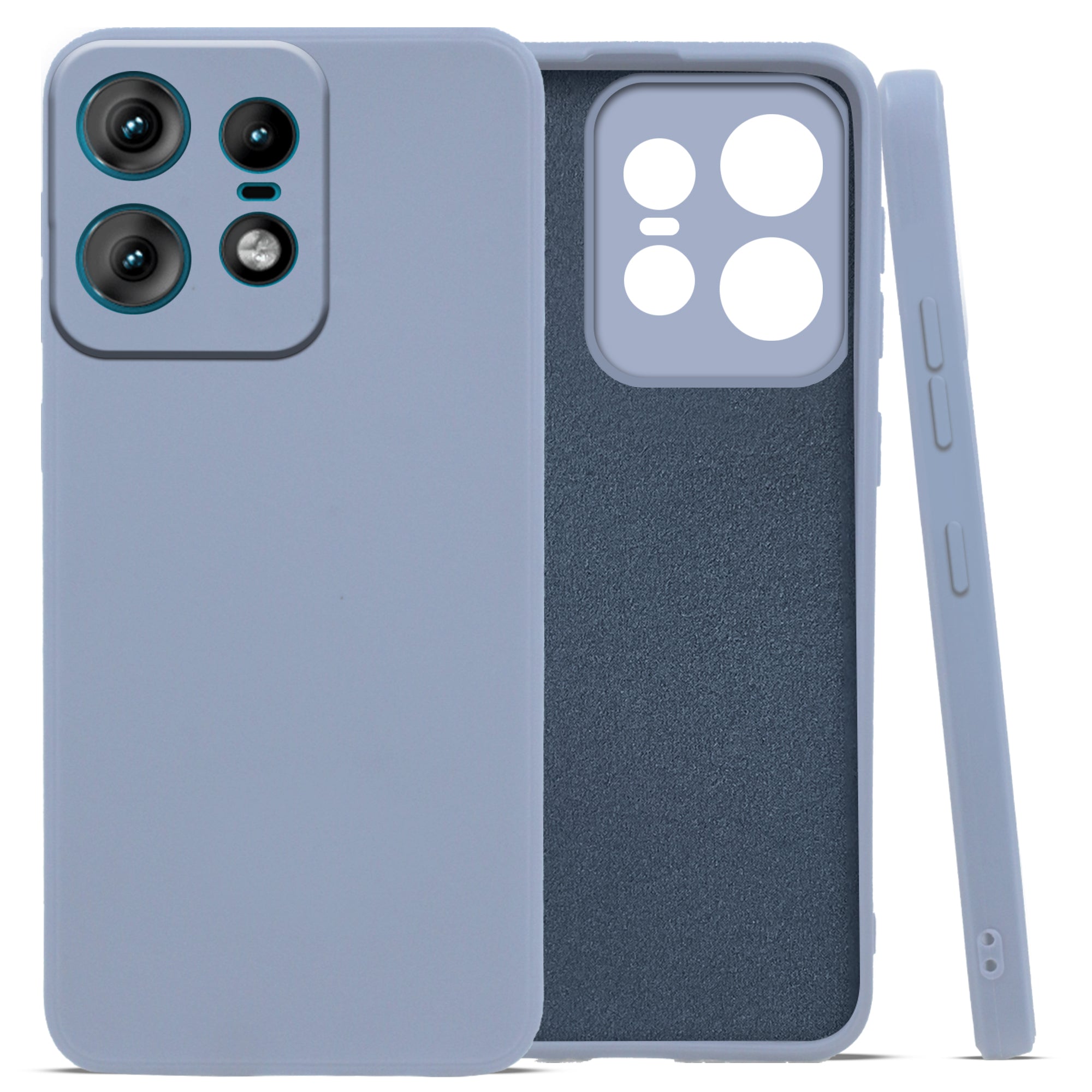 For Motorola Moto Edge 50 Pro Back Cover Case ( Matte Finish Silicone with Inside Fiber cloth)