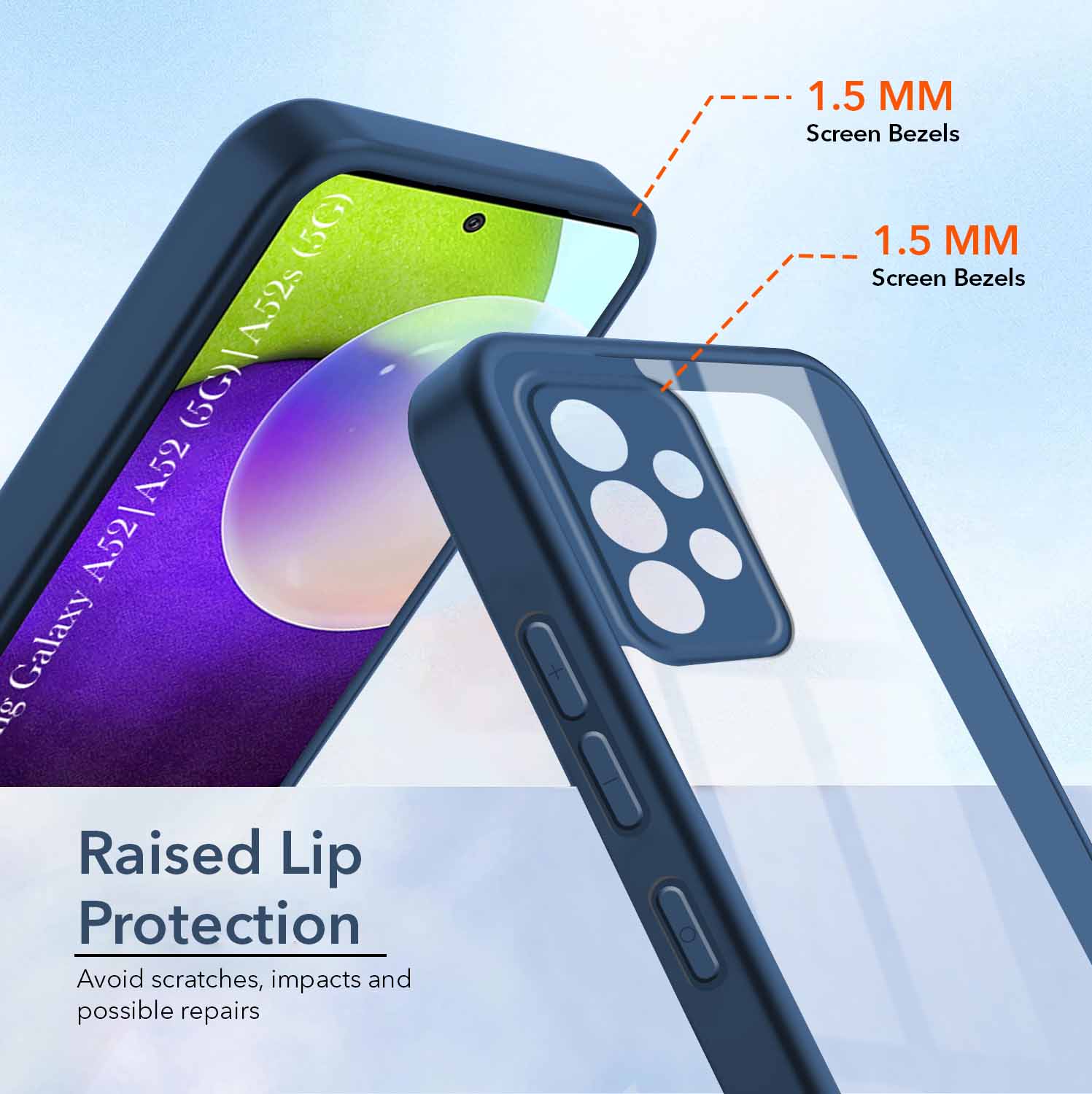 For Samsung Galaxy A52 | A52 5G | A52s 5G Back Cover Case Ultra-Hybrid (Lifetime Anti Yellow | Anti Scratch | Crystal Clear Shockproof)