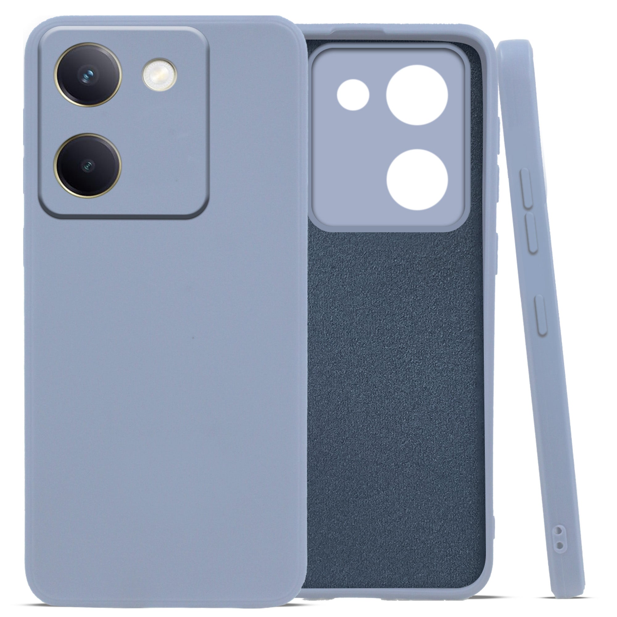 For Vivo Y200 Pro 5G Back Cover Case (Matte Finish Silicone with Inside Fiber Cloth)