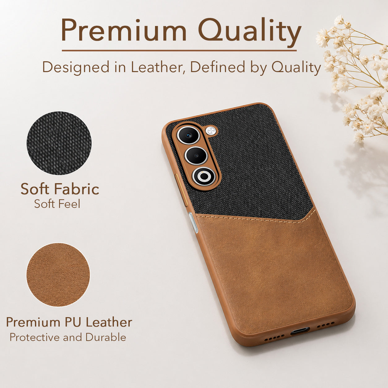 For Oppo A5 5G Back Cover Case (Dual PU Leather Stitch | Professional Minimalist | Soft and Flexible)