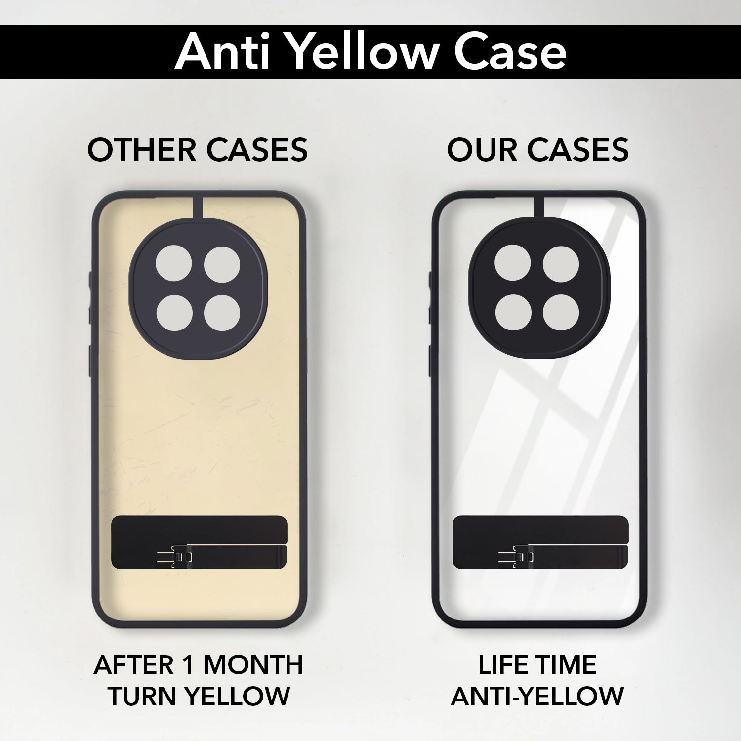 For Oppo F29 Pro Back Cover Case (Built-in Stand | Lifetime Anti Yellow | Kickstand Shockproof | Camera Protection | MagSafe Compatible)
