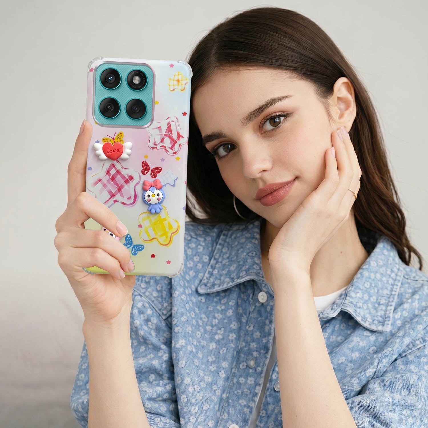 For Motorola Moto Edge 60 Fusion Back Cover Case (3D Cute Cartoons | Hard Back Side Soft | Matte Premium Finish | HD Printing)