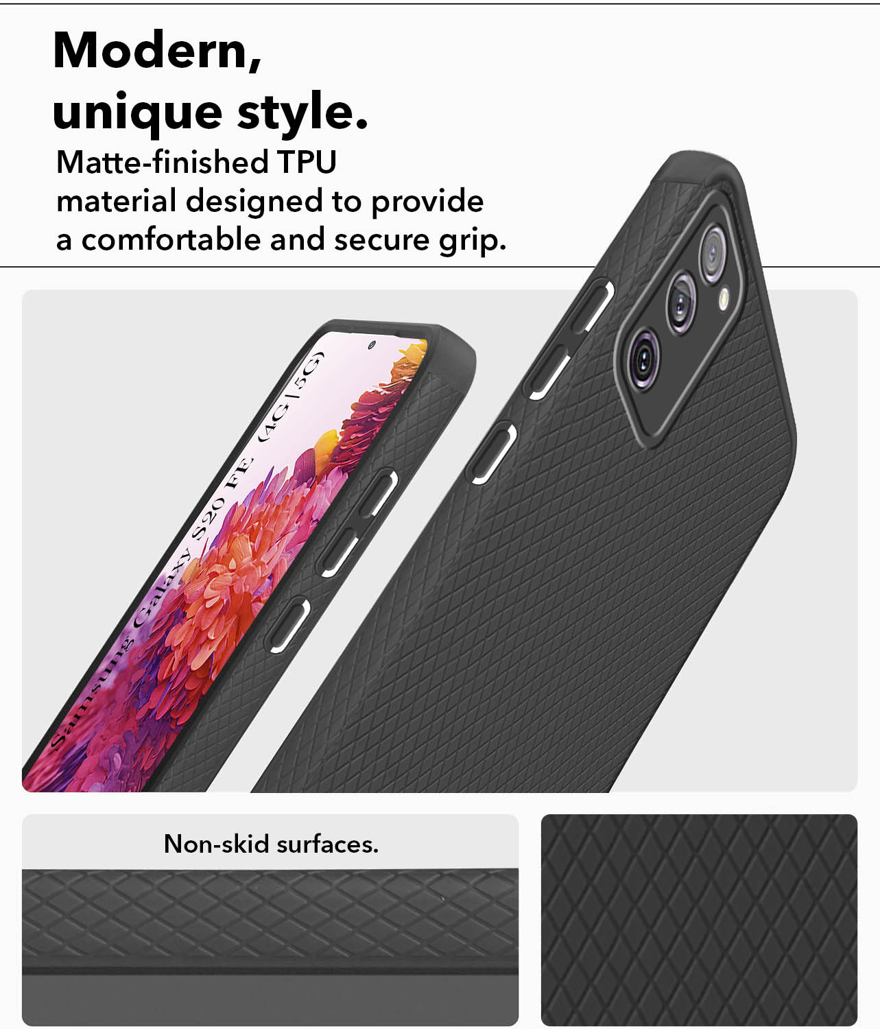 For Samsung Galaxy S20 FE 4G | S20 FE 5G Back Cover Case (Liquid Silicone | Side Grip | Camera Protection)