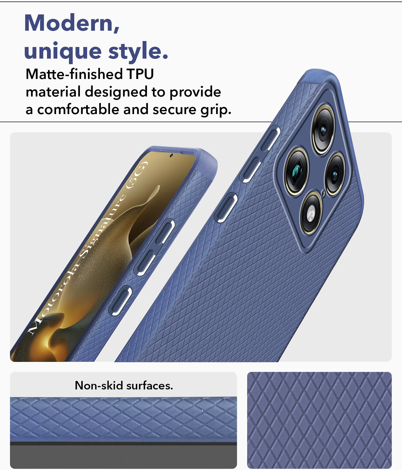 For Motorola Moto Signature 5G Back Cover Case Liquid Silicone (Camera Protection | Side Grip Texture | Soft and Flexible)