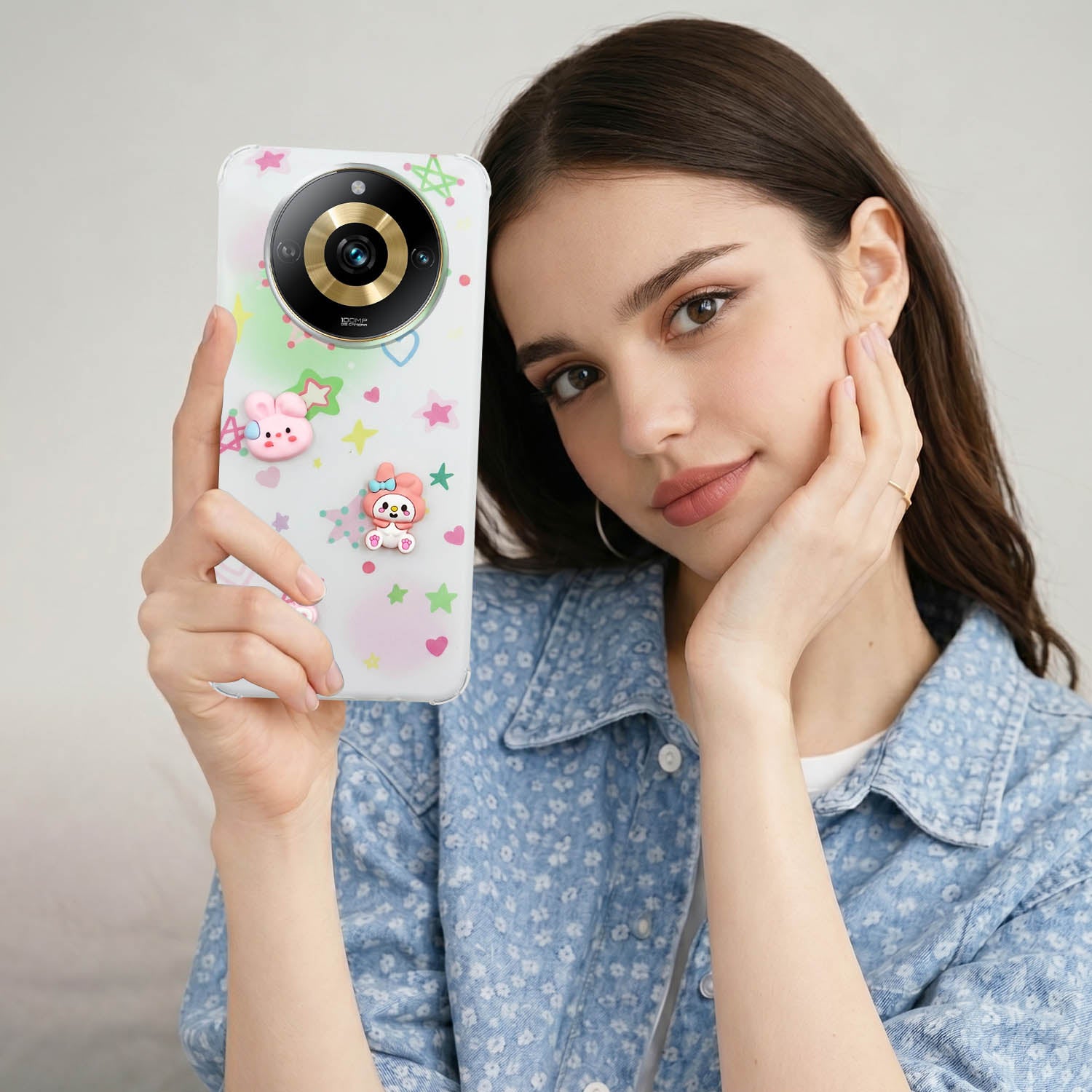 For Realme Narzo 60 Pro Back Cover Case (3D Cute Cartoons | Hard Back Side Soft | Matte Premium Finish | HD Printing)