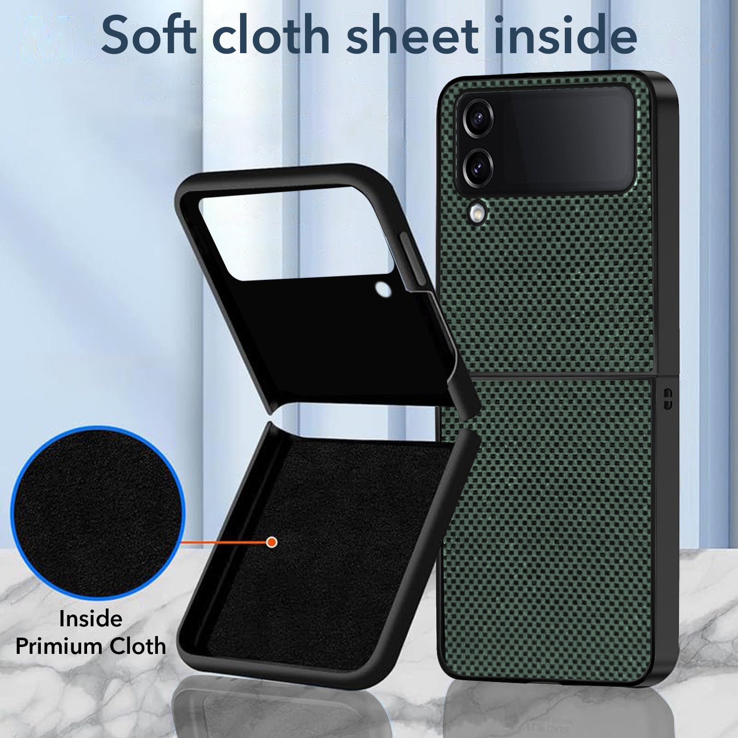 For Samsung Galaxy Z Flip 4 5G Back Flip Case Cover (Craft Printed Design | Hybrid Texture | Inside Microfiber Cloth)