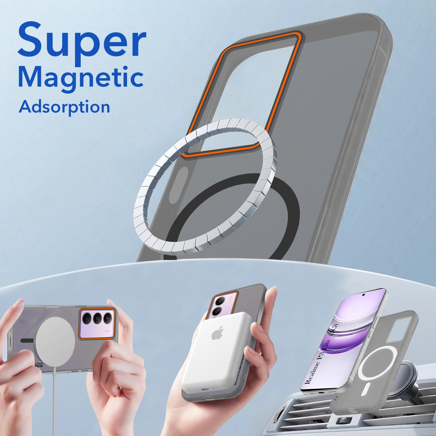 For Realme P3 lite Back Cover Case (Soft Touch | Camera Bump Protection | MagSafe Compatible | Matte Finish)