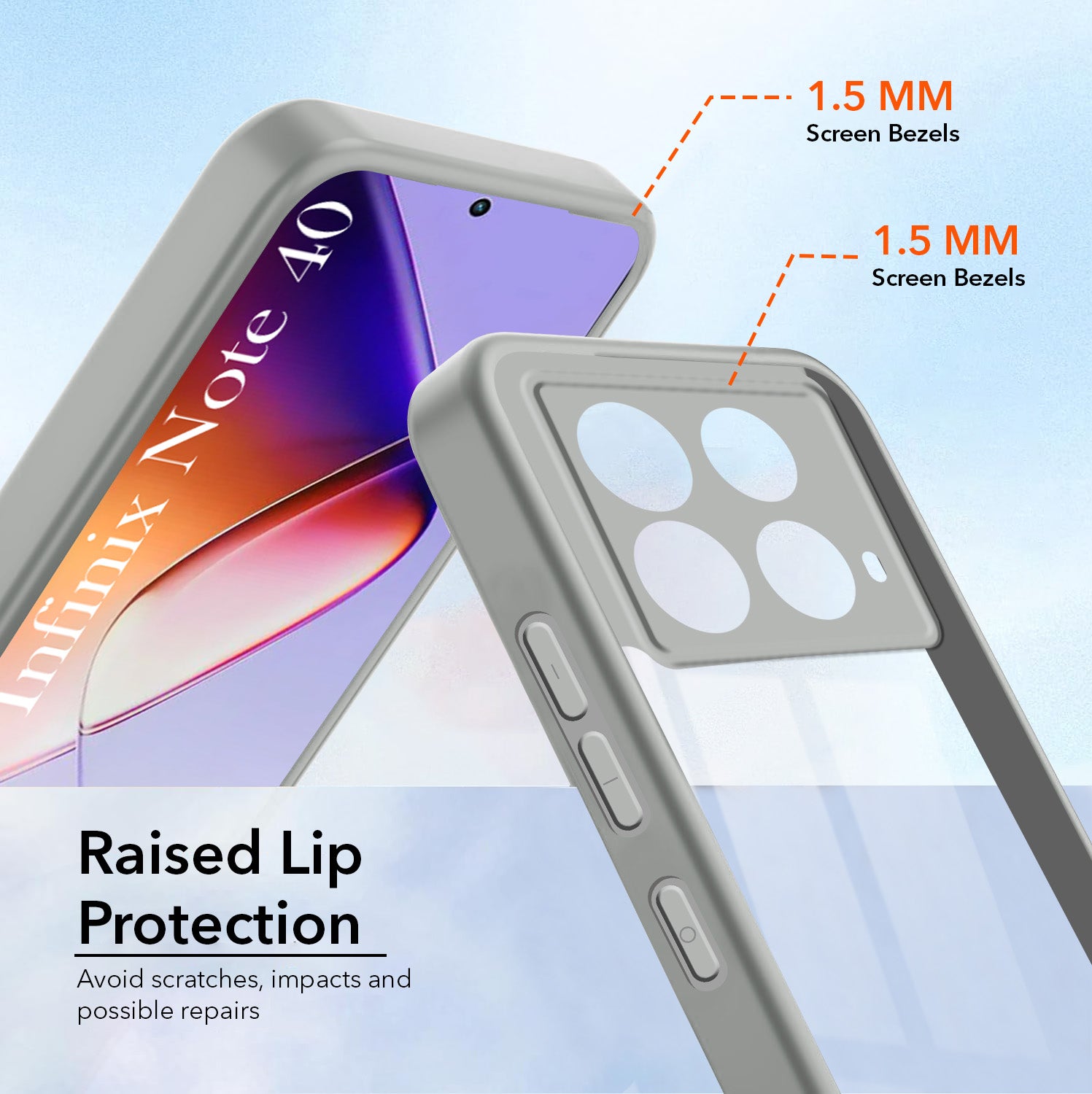 For Infinix Note 40 Back Cover Case (Lifetime Anti Yellow | Anti Scratch | Crystal Clear Shockproof)
