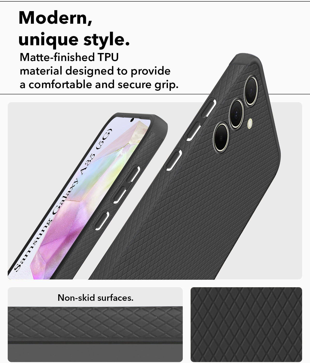 For Samsung Galaxy A35 5G Back Cover Case (Liquid Silicone | Side Grip | Camera Protection)