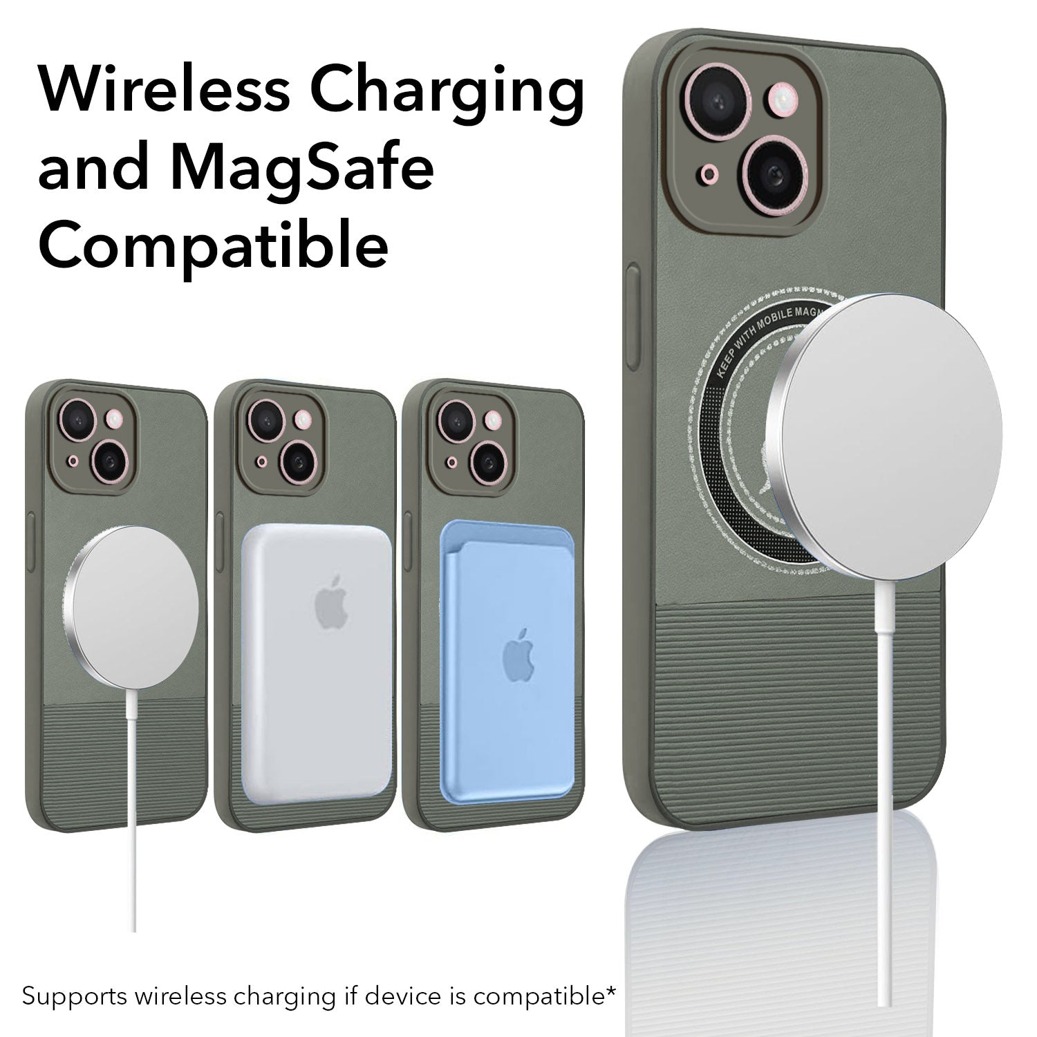 For Apple iPhone 15 Back Cover Case PU Leather Finish (Professional Minimalist Texture | MagSafe Compatile | Camera Protection | Sleek Sober Formal)