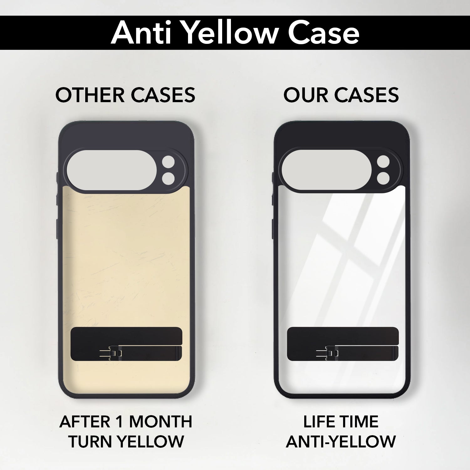 For Google Pixel 10 Pro Back Cover Case (Built-in Stand | Lifetime Anti Yellow | Kickstand Shockproof | Camera Protection | MagSafe Compatible)