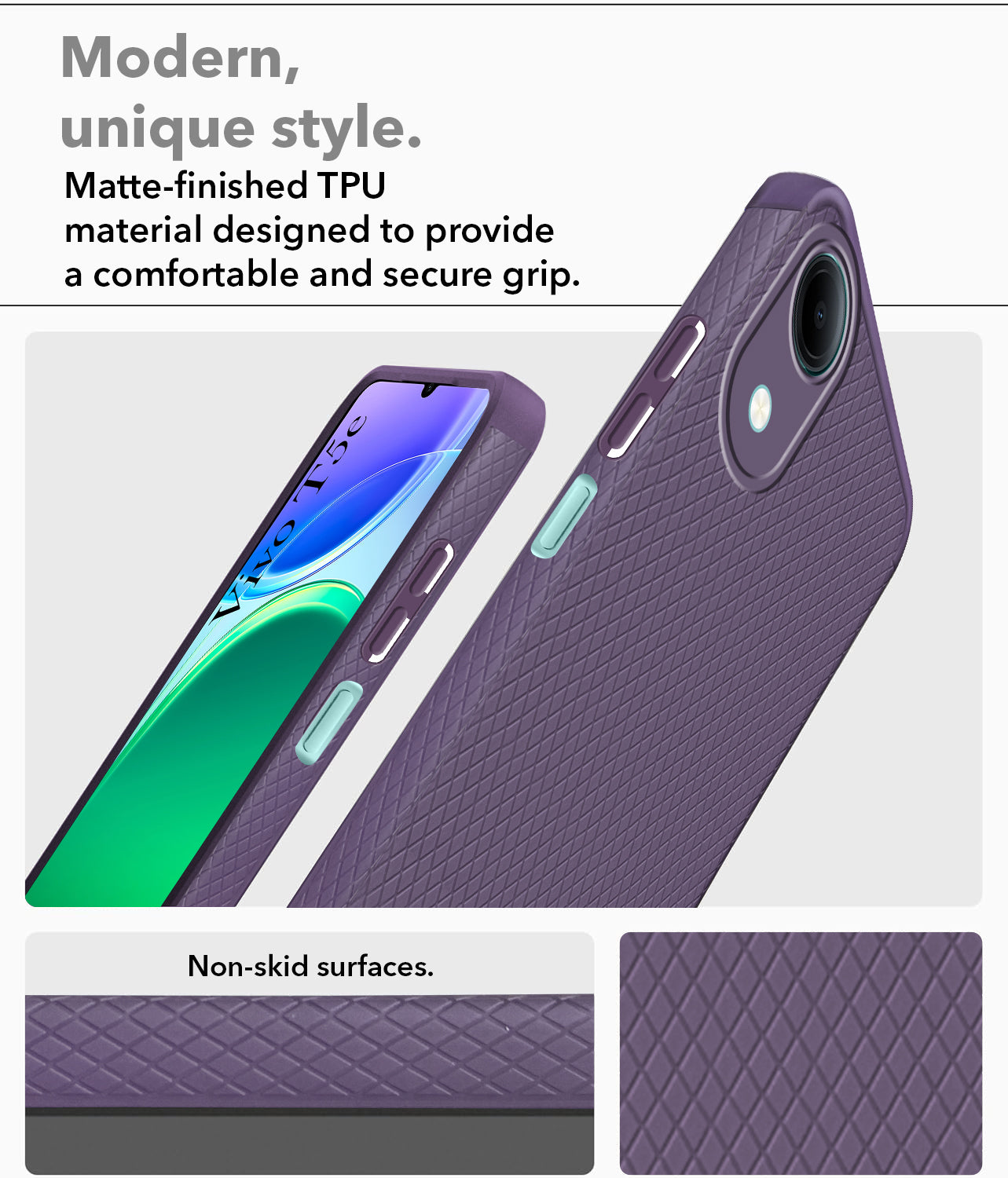 For Vivo T5e 4G Back Cover Case Liquid Silicone (Camera Protection | Side Grip Texture | Soft and Flexible)