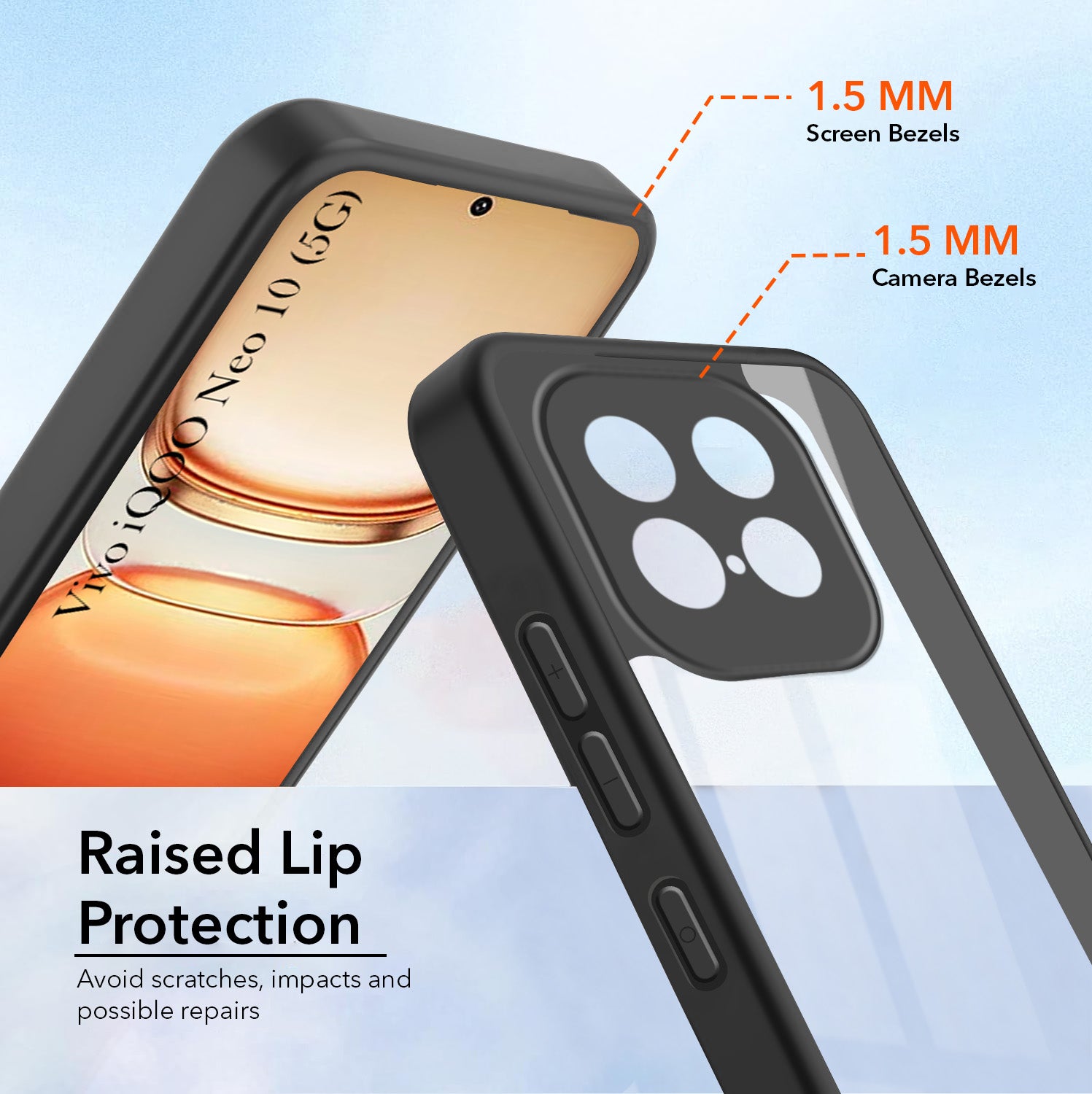 For Vivo iQOO Neo 10 Back Cover Case Ultra-Hybrid (Lifetime Anti Yellow | Anti Scratch | Crystal Clear Shockproof)