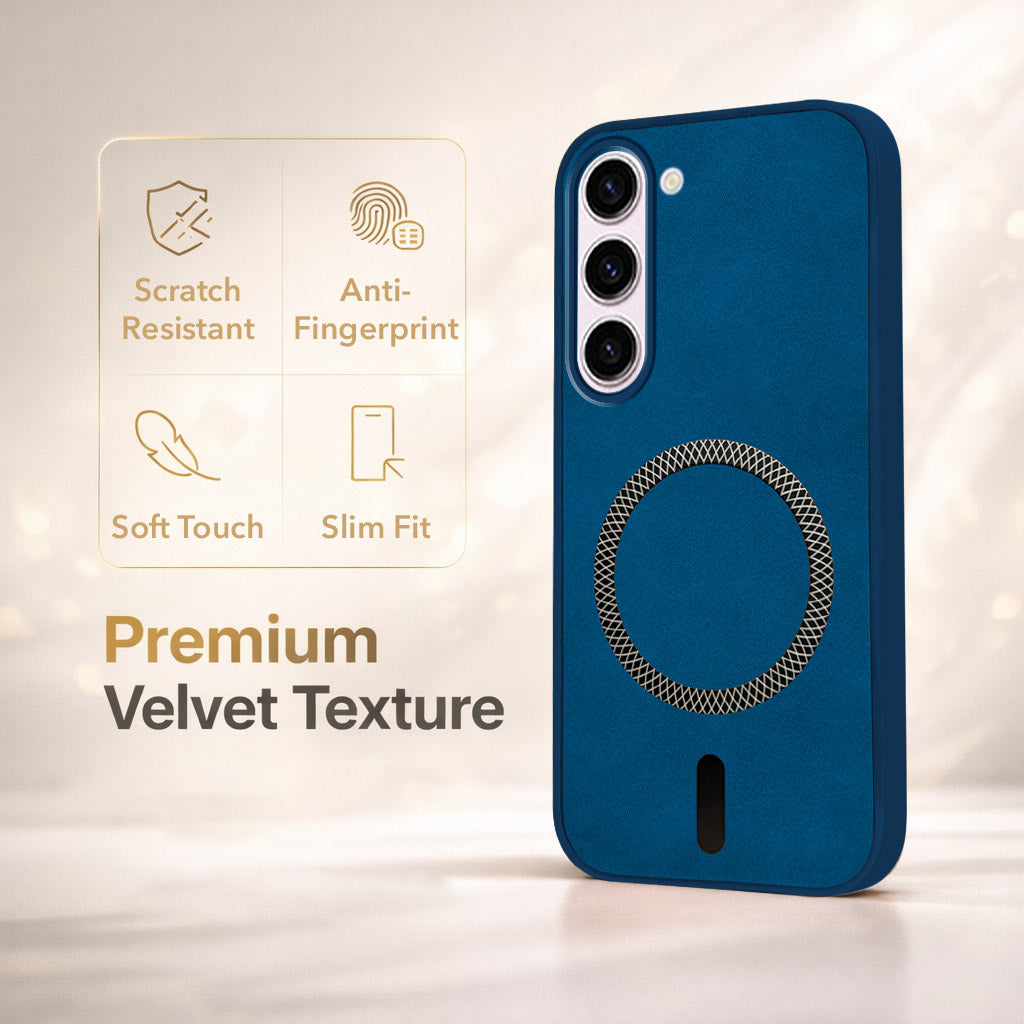 For Samsung Galaxy S23 5G Back Cover Case (Sleek Leather Finish | MagSafe Compatible Wireless Charging | Camera Bump Protection)